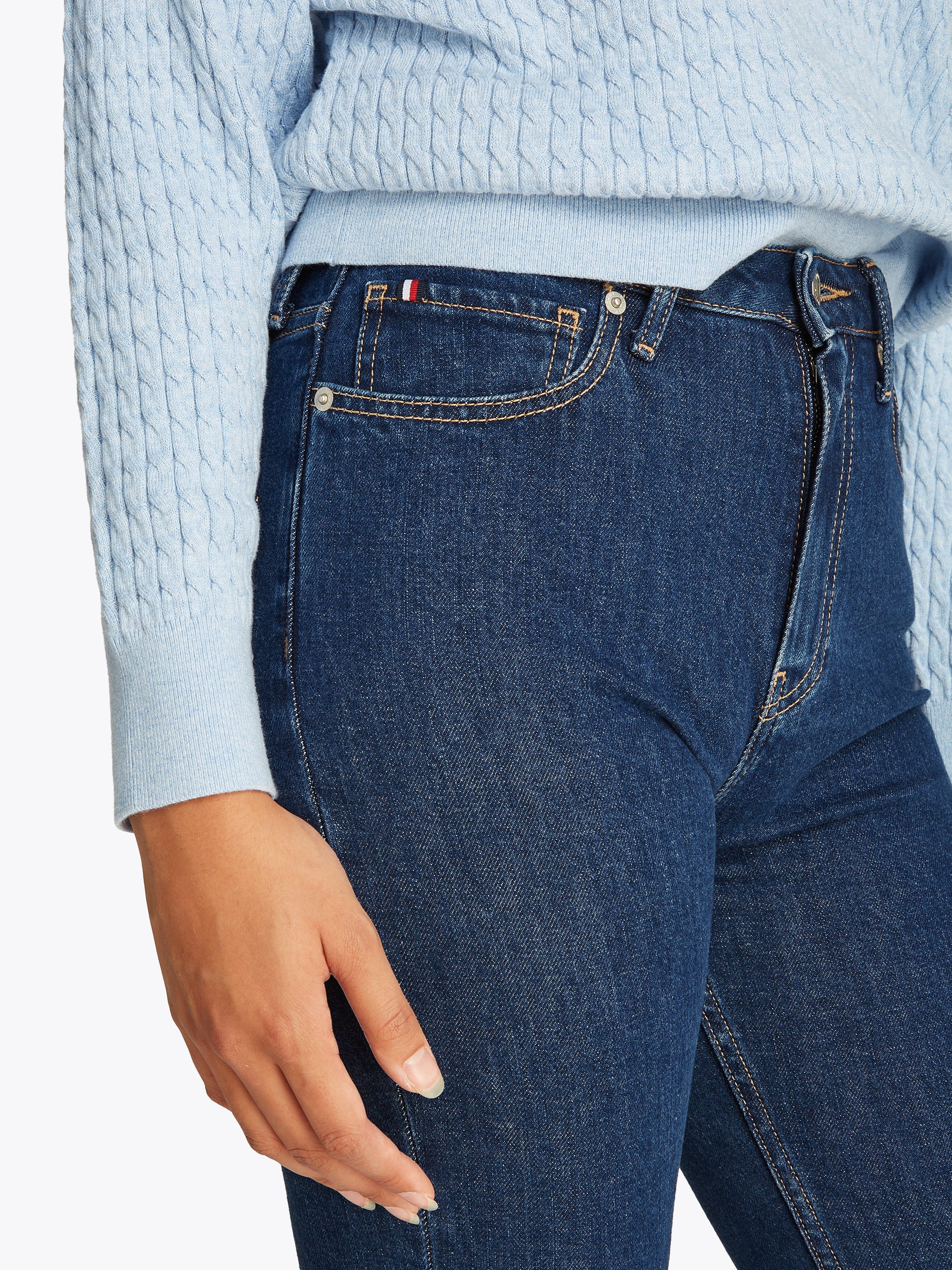 Tommy Hilfiger Slim-fit-Jeans "Slim Cigarette High Waist" mit Logo-Badge, i günstig online kaufen