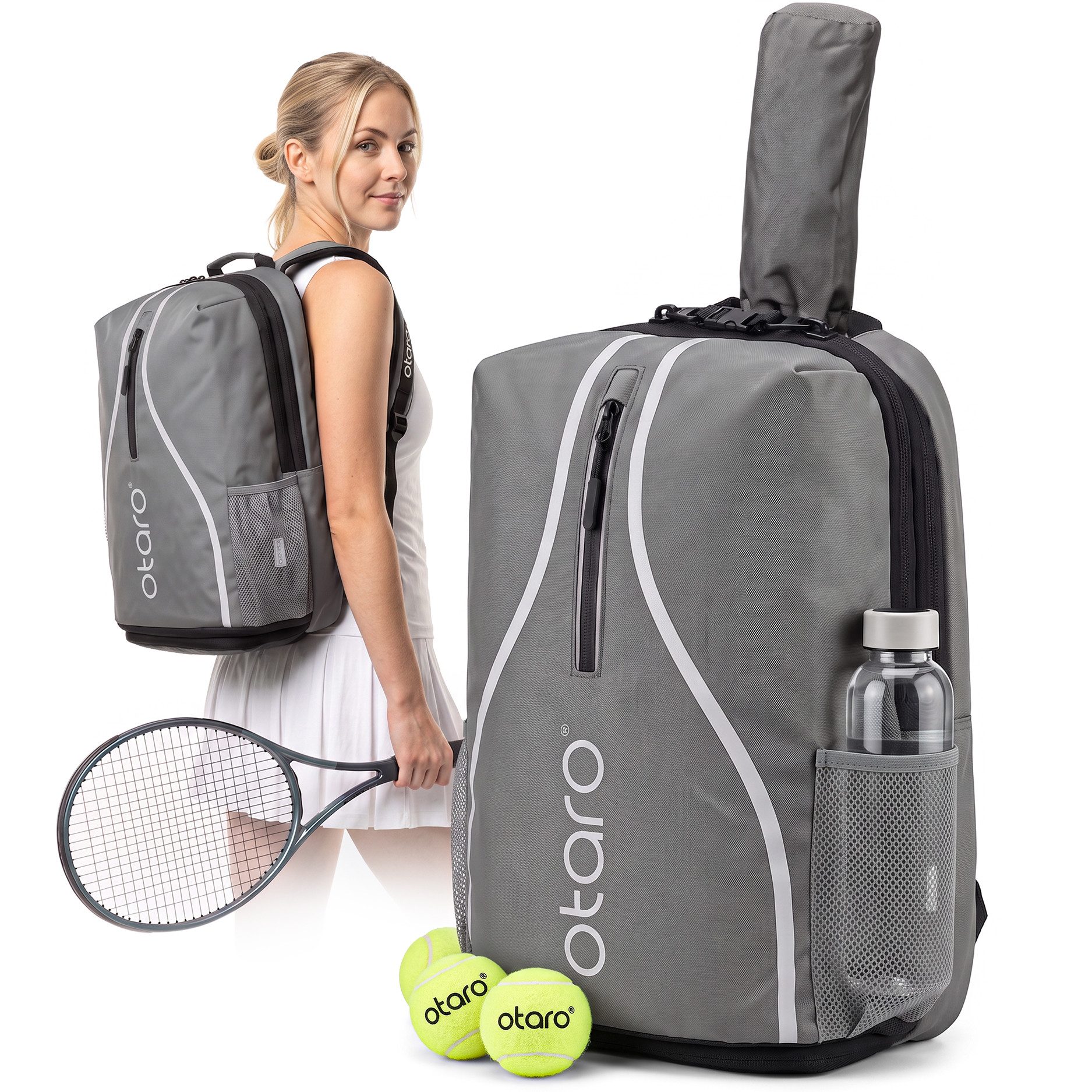 Otaro Tennisrucksack Tennisrucksack mit Schuhfach, Classic 32L