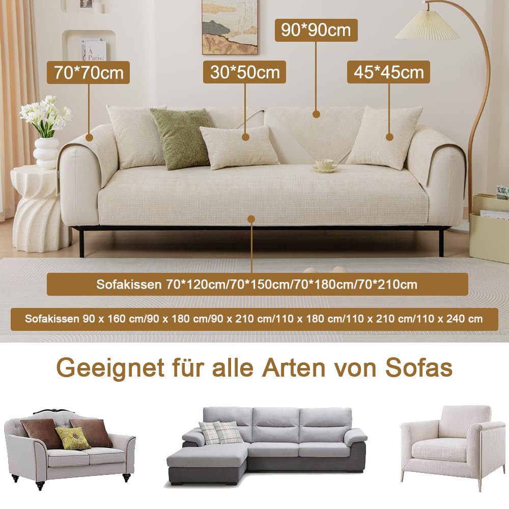 TUWENA Sofabezug Sofabezug für 1/2/3/4 Sitze/L-förmiger Universal-Sofabezug