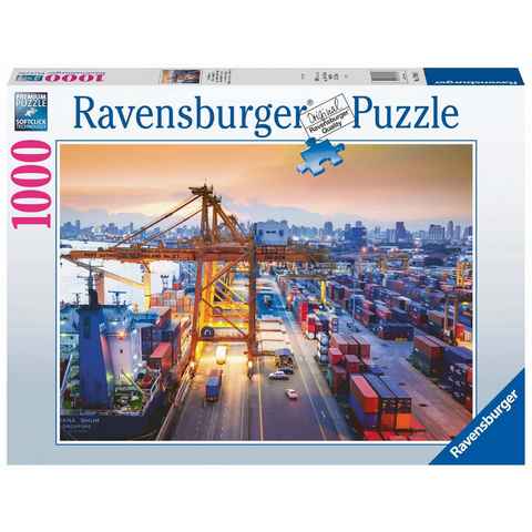Ravensburger Puzzle Hafen in Hamburg, 1000 Puzzleteile, Made in Germany, FSC® - schützt Wald - weltweit