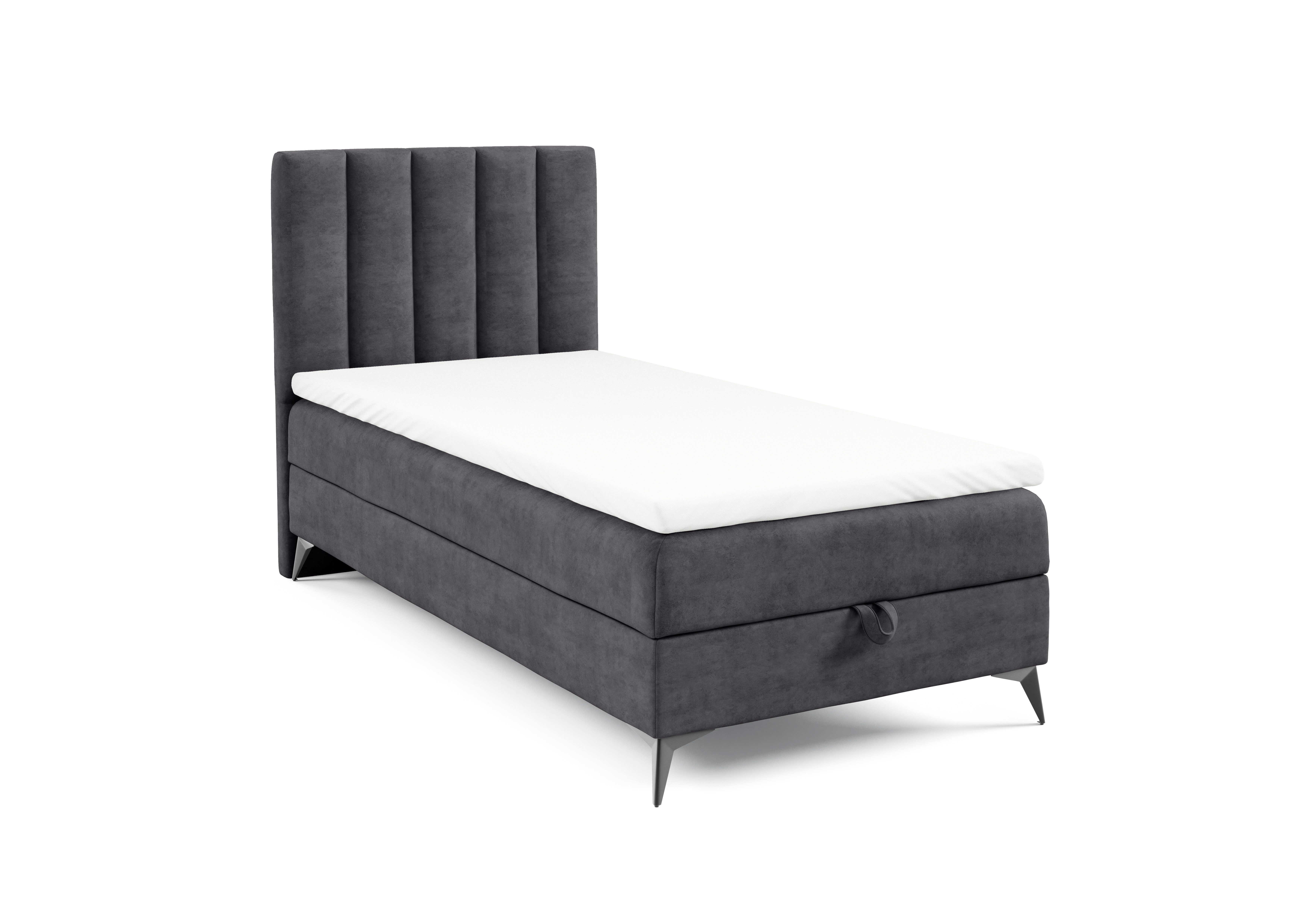 Best for Home Boxspringbett K10 Single SLIM mit Bettkasten & Bonellfederkernmatratze, Topper H3 (Einzelbett, Polsterbett, Kinderbett, Juniorbett, Hotelbett, 70x200 80x200 90x200 100x200 cm), mit oder ohne Topper, Flexible Liefermöglichkeiten, Handwerksqualität