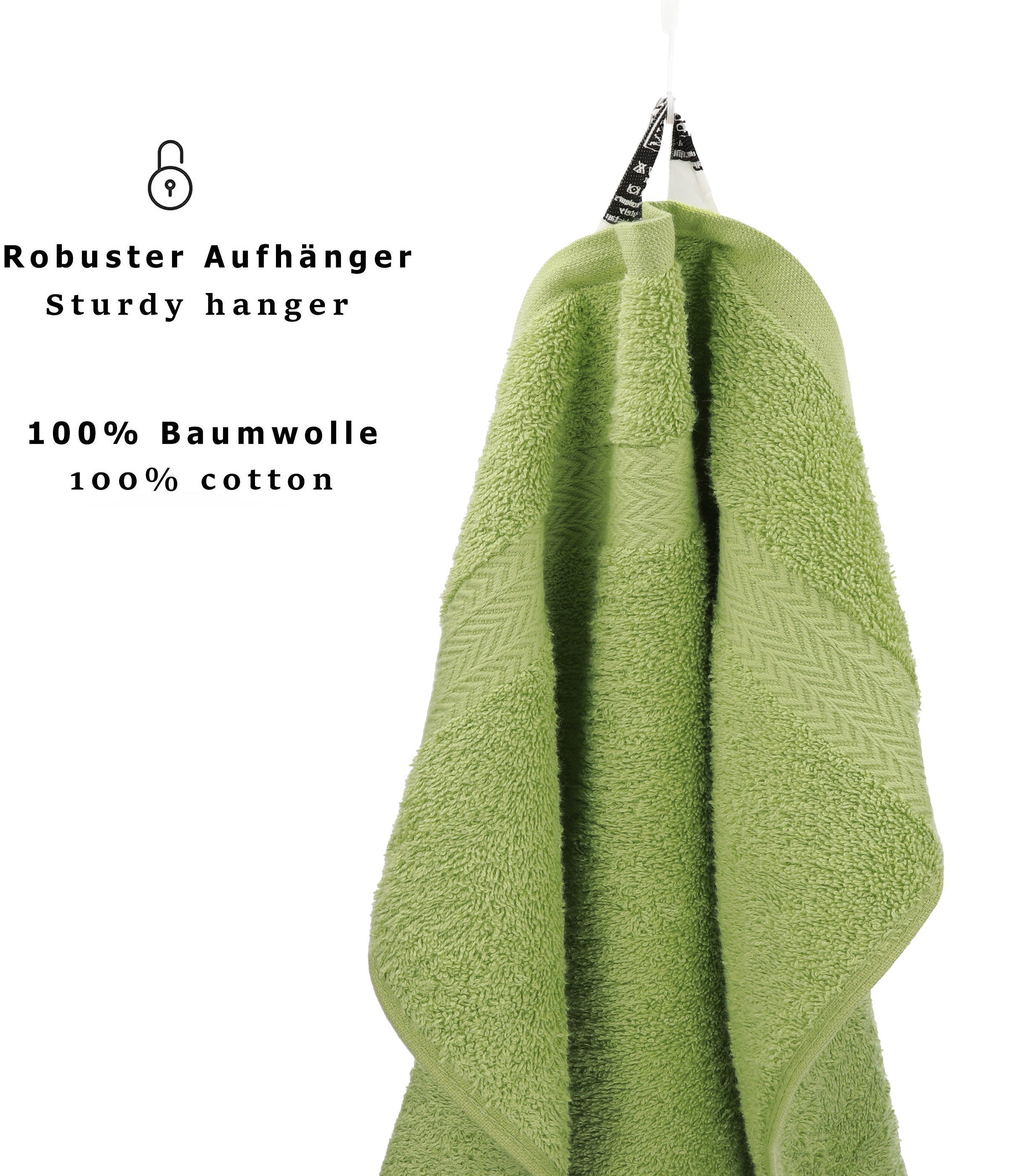 100% Set Betz Duschtücher, Handtücher (4-tlg) avocadogrün und 2 4-tlg. PREMIUM 2 Baumwolle, Handtuch