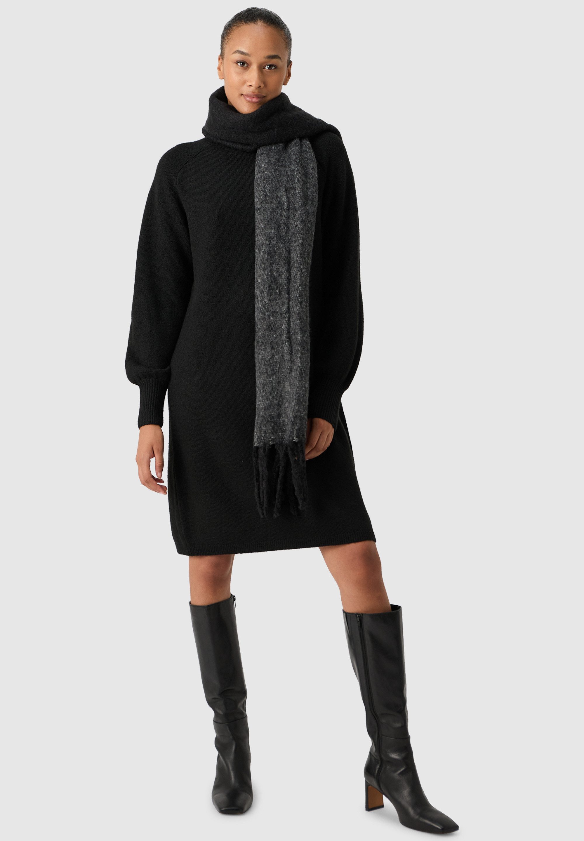 Les Lunes Strickschal Ella, vielseitig zu kombinieren, mit Fransen, flausch günstig online kaufen