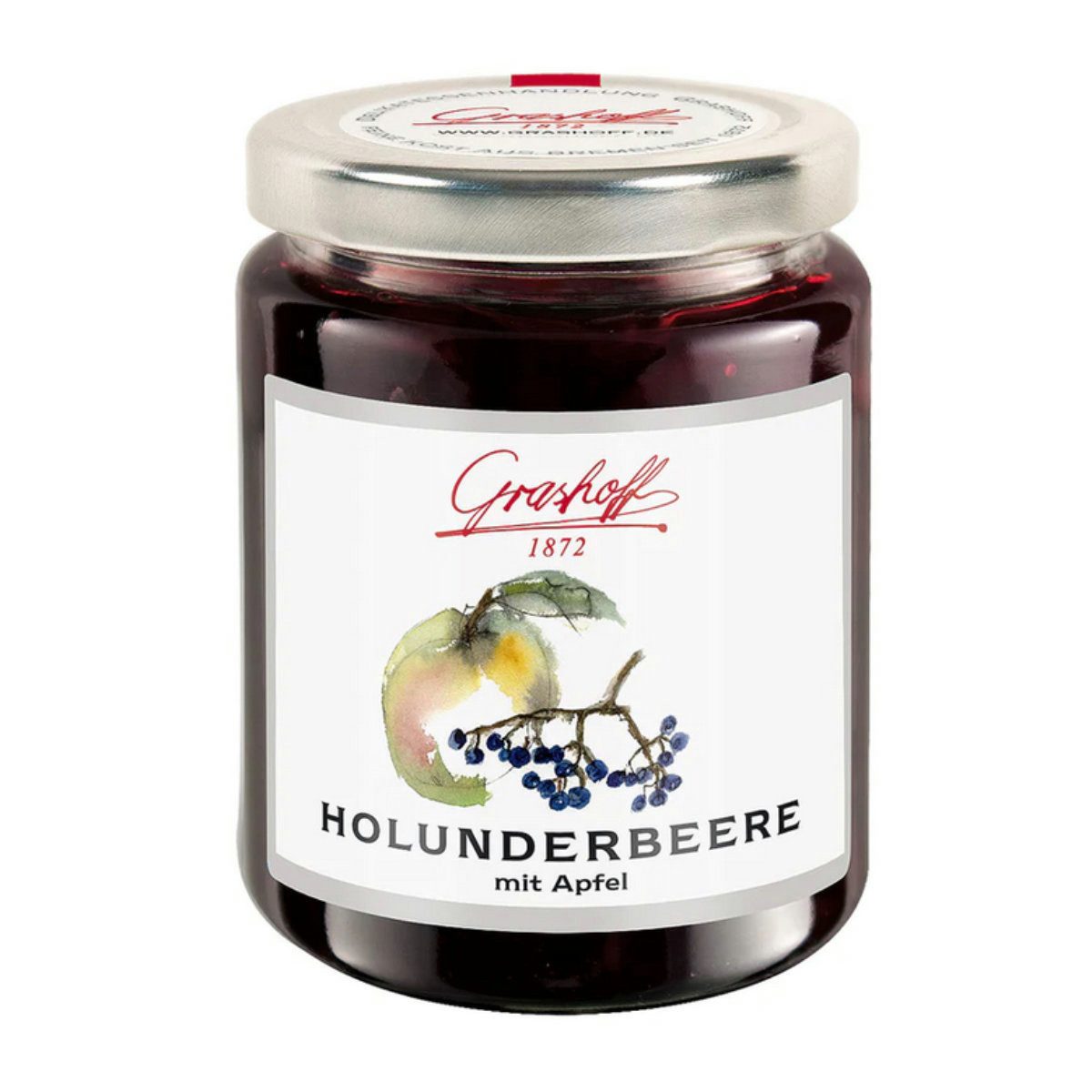 Grashoff Fruchtaufstrich, Grashoff Holunderbeere mit Apfel Konfitüre Extra köstlich 250g
