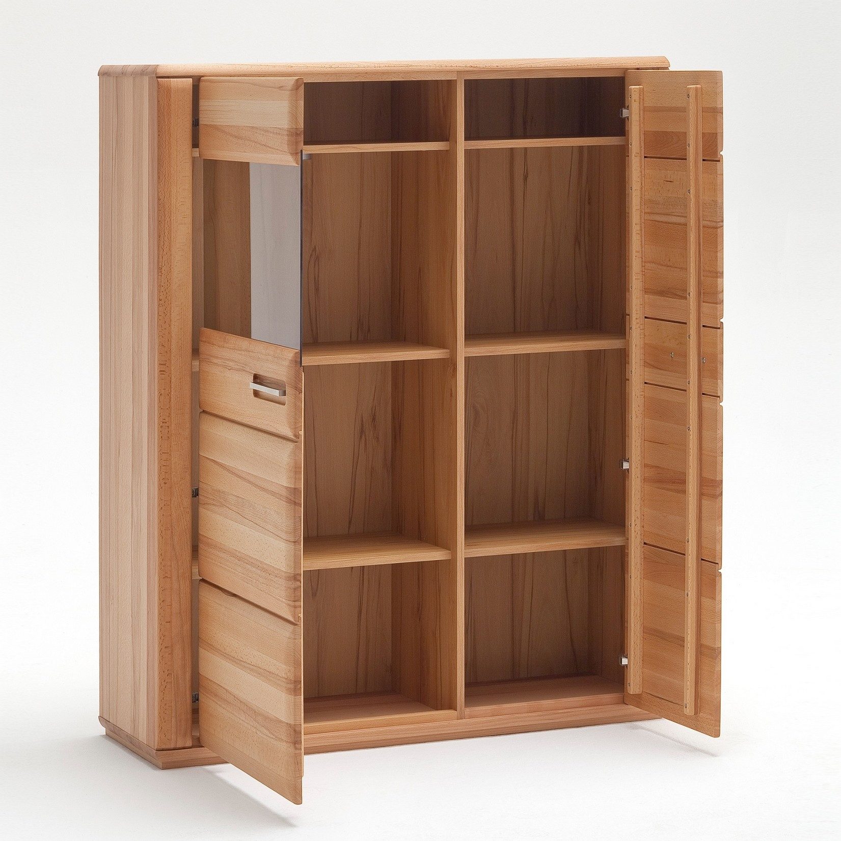 Empinio24 Highboard Sanremo, Breite 107 cm, 2-türig, Kernbuche teilmassiv