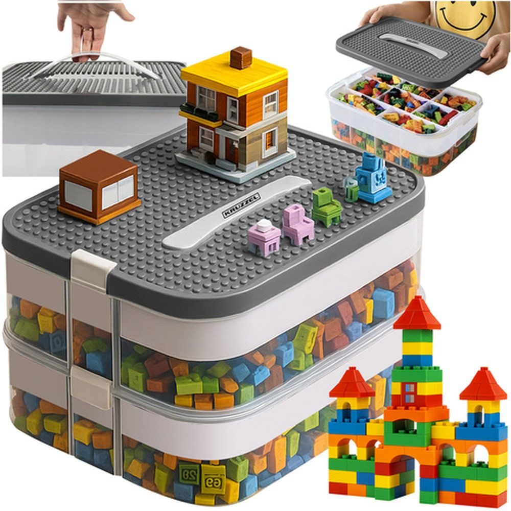 KRUZZEL Bausteinkasten Aufbewahrungsbox Spielbausteine, (Spar-Set, Organize günstig online kaufen