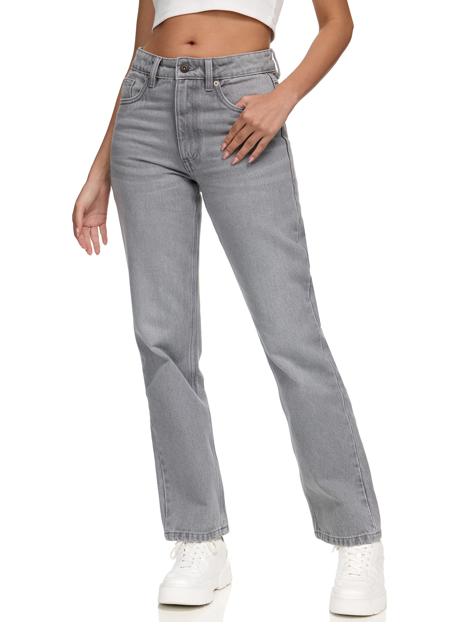 REPUBLIX Loose-fit-Jeans Madeline Damen Mid Waist Loose-fit Denim Jeans Basic