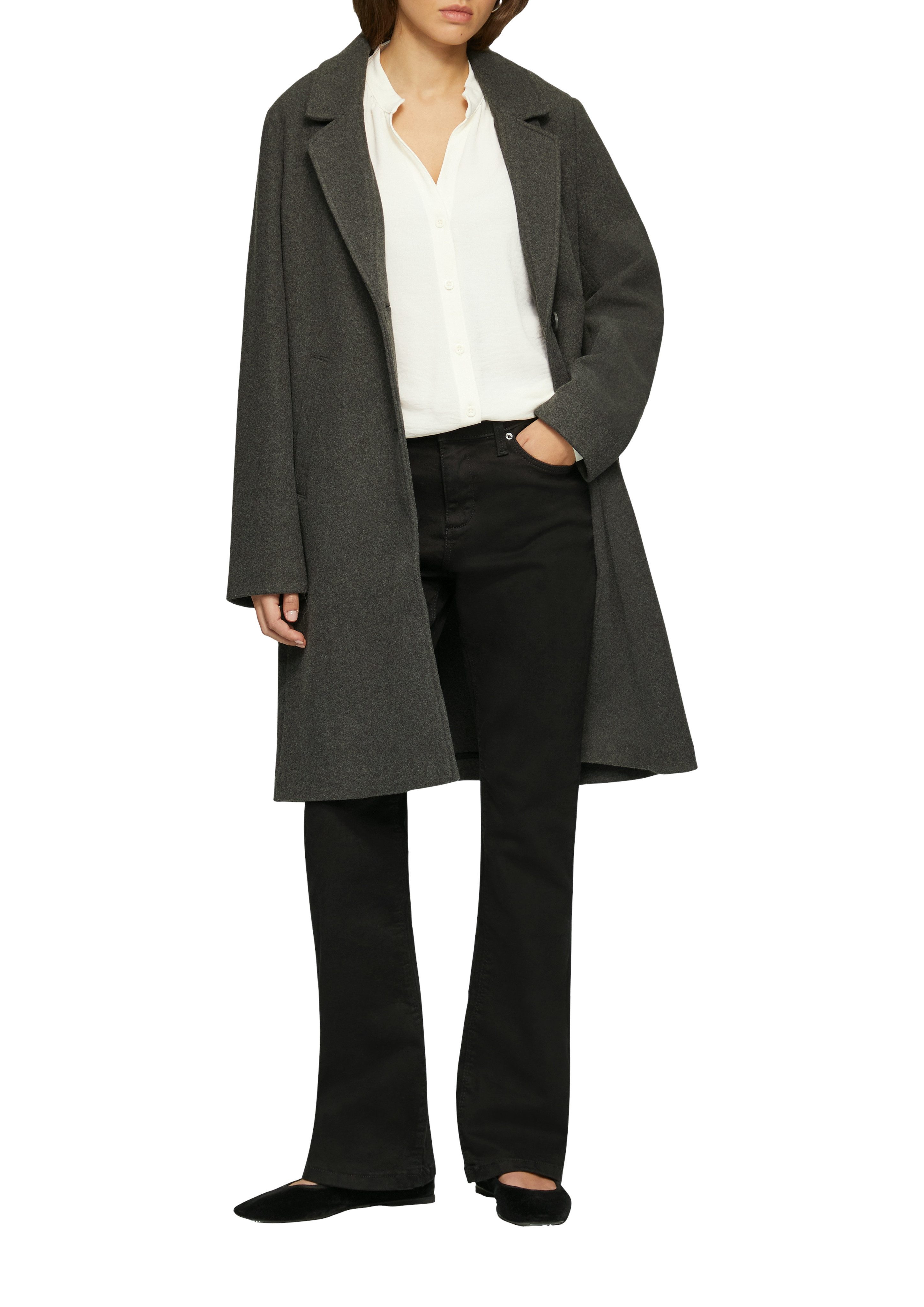 QS Langarmbluse mit Raffung am Stehkragen günstig online kaufen