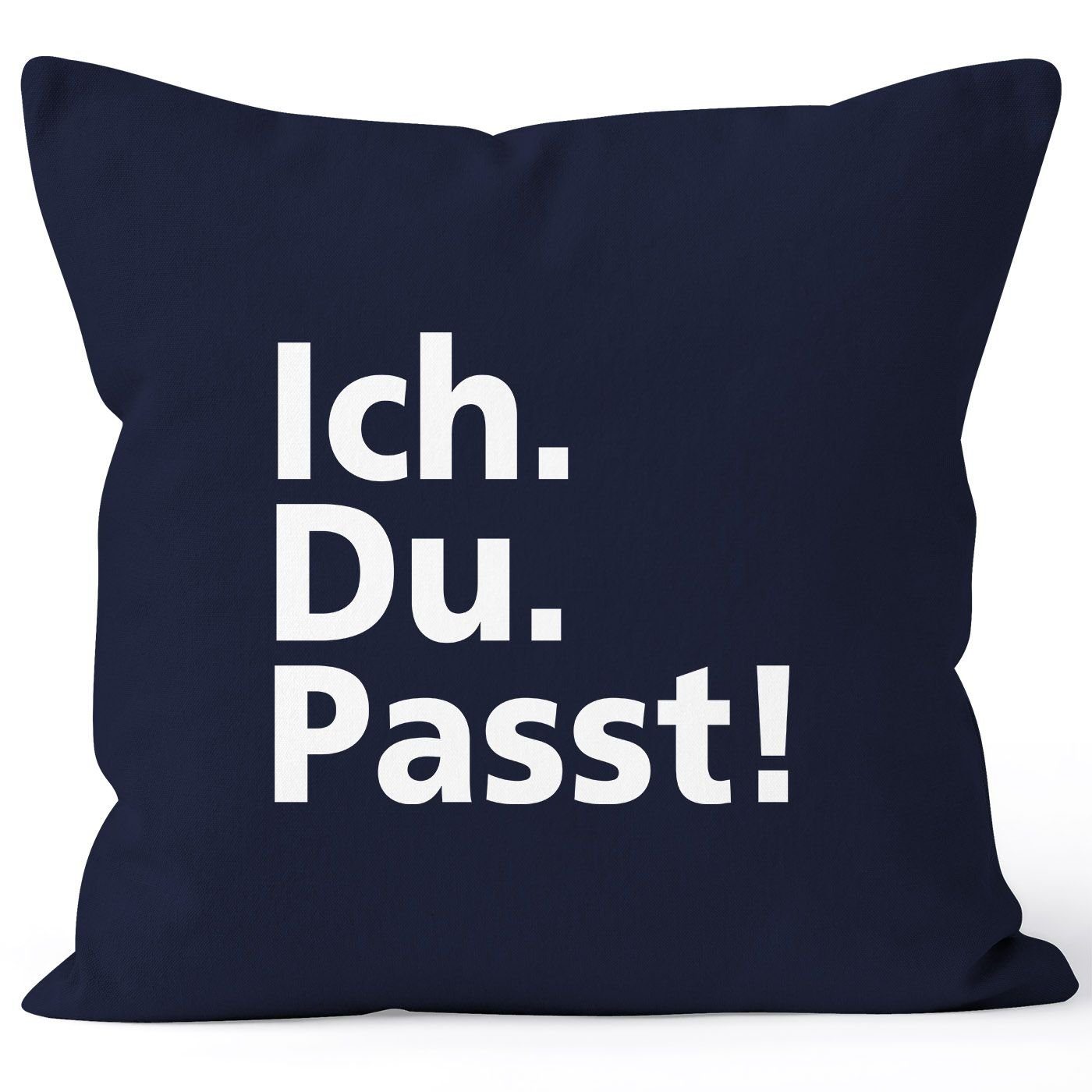 MoonWorks Dekokissen Kissen-Bezug Ich du passt Geschenk Liebe Freund Freundin Valentinstag Kissen-Hülle Deko-Kissen Baumwolle MoonWorks® navy