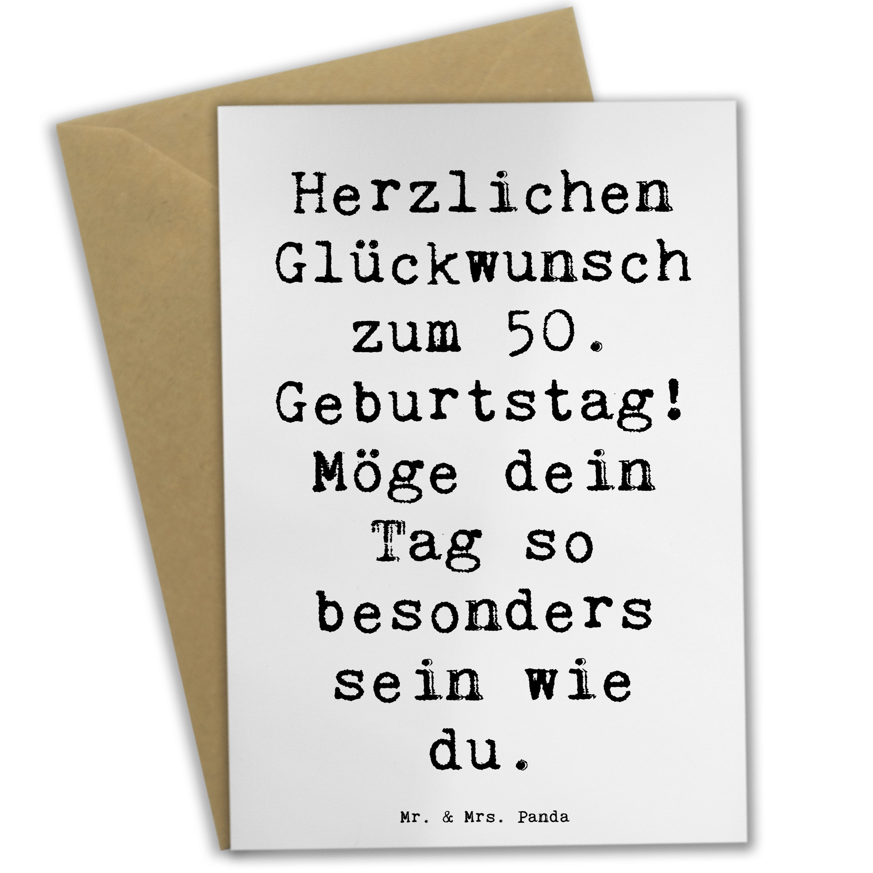 Grußkarte Spruch 50. Geburtstag Freude - Weiß - Geschenk, besonderer Geburtstag