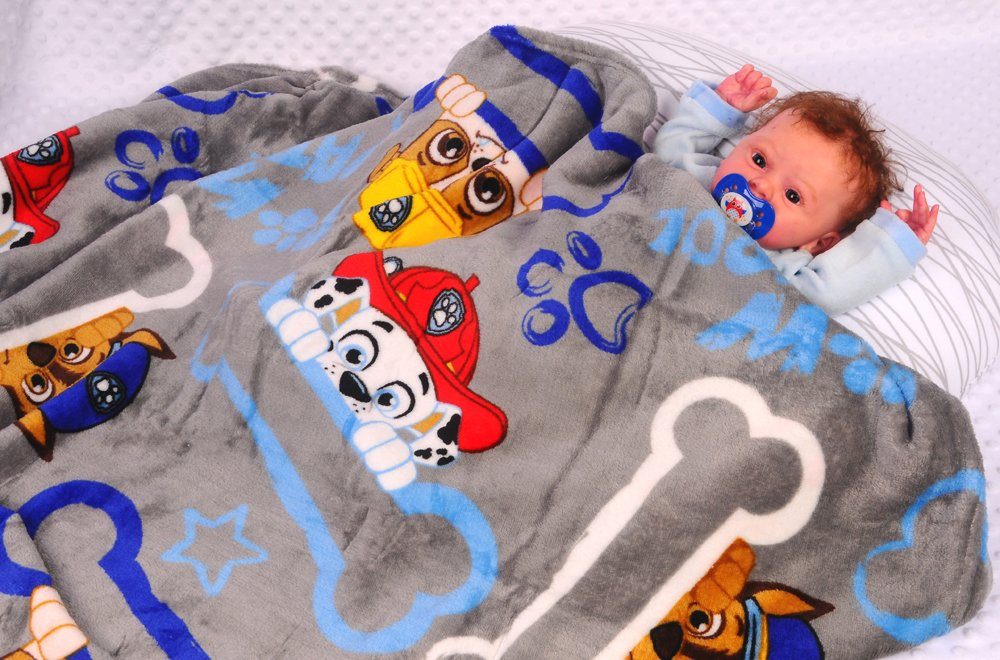 Kuschelige Baby Fleecedecke ~ blau ~ Decke Kuscheldecke Babydecke für Jungen 