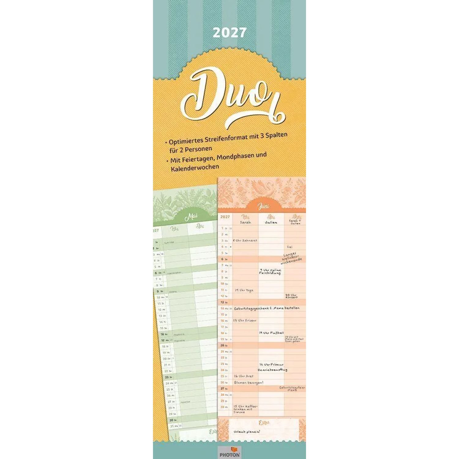 Photon Dust Wandkalender Planer "DUO" Kalender 2027