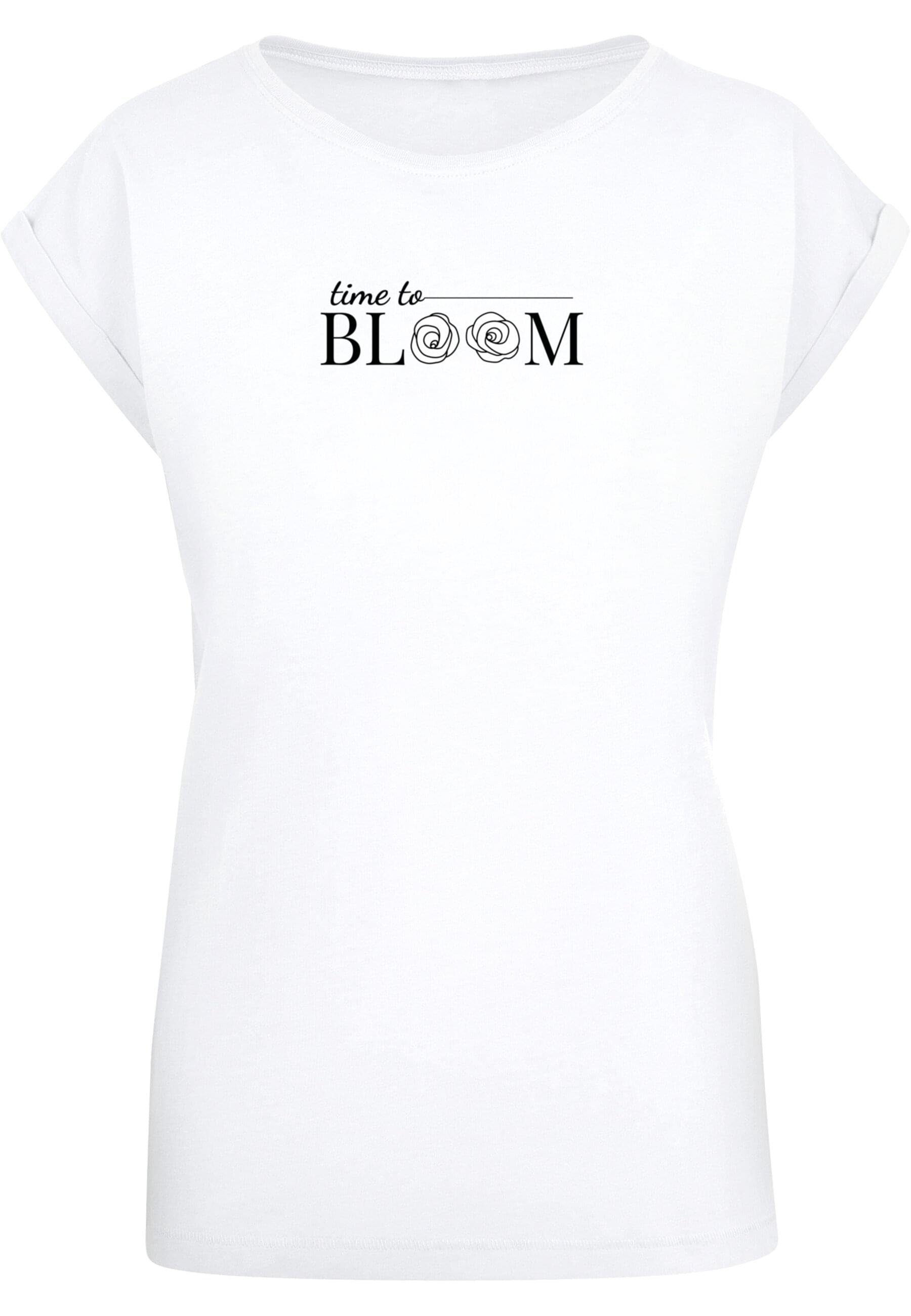 Merchcode T-Shirt Damen Ladies Time to bloom - Extended Shoulder Tee (1-tlg) | T-Shirts
