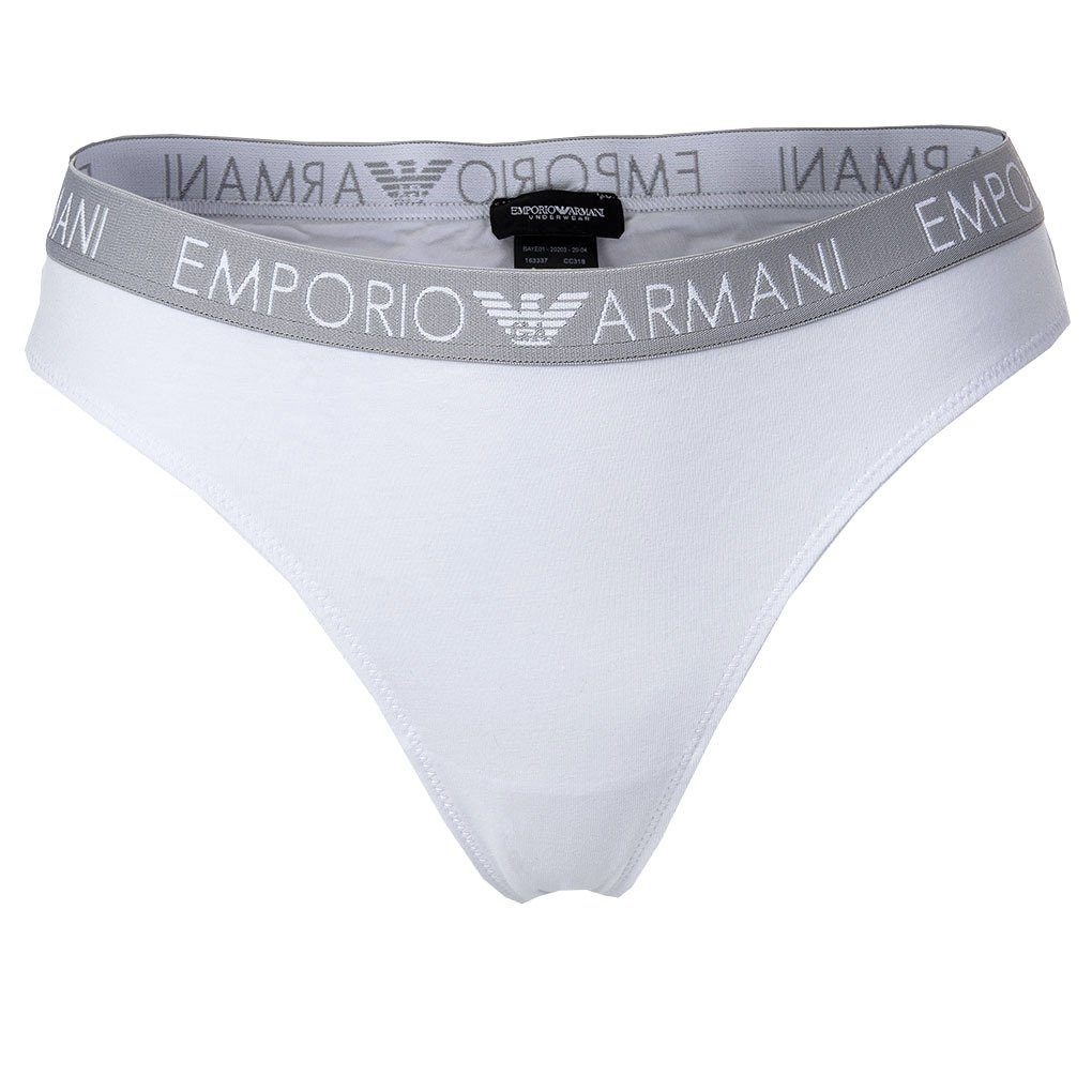 Slips, Slip Thongs Armani Pack Stretch Weiß/Schwarz Emporio 2er Damen - Cotton