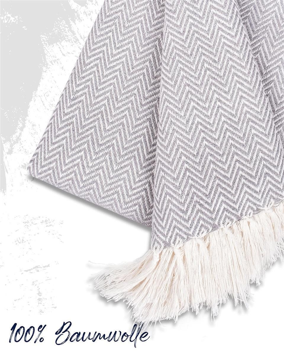 Gräfenstayn Tagesdecke Gräfenstayn Tagesdecke Baumwolle mit Fransen 150x200 günstig online kaufen