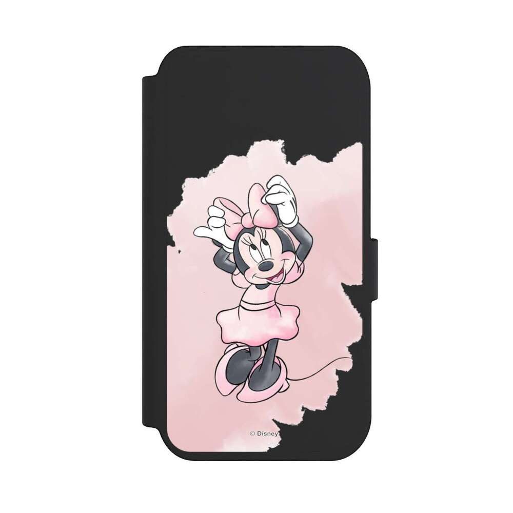 NIVOCASE Handyhülle Disney Motiv ohne Hintergrund Minnie Watercolour transparent, Apple iPhone 14 Pro Klapphülle Handyhülle aus Kunst Leder