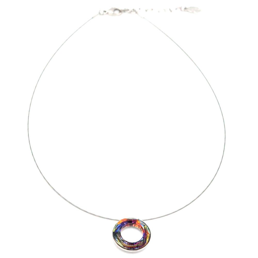 Sergio Engel Collier Cosmic Kette 02 Stahlseilkette mit edlem Kristall- Anhänger (Set, 2-tlg., inkl. Schmuckanhänger)