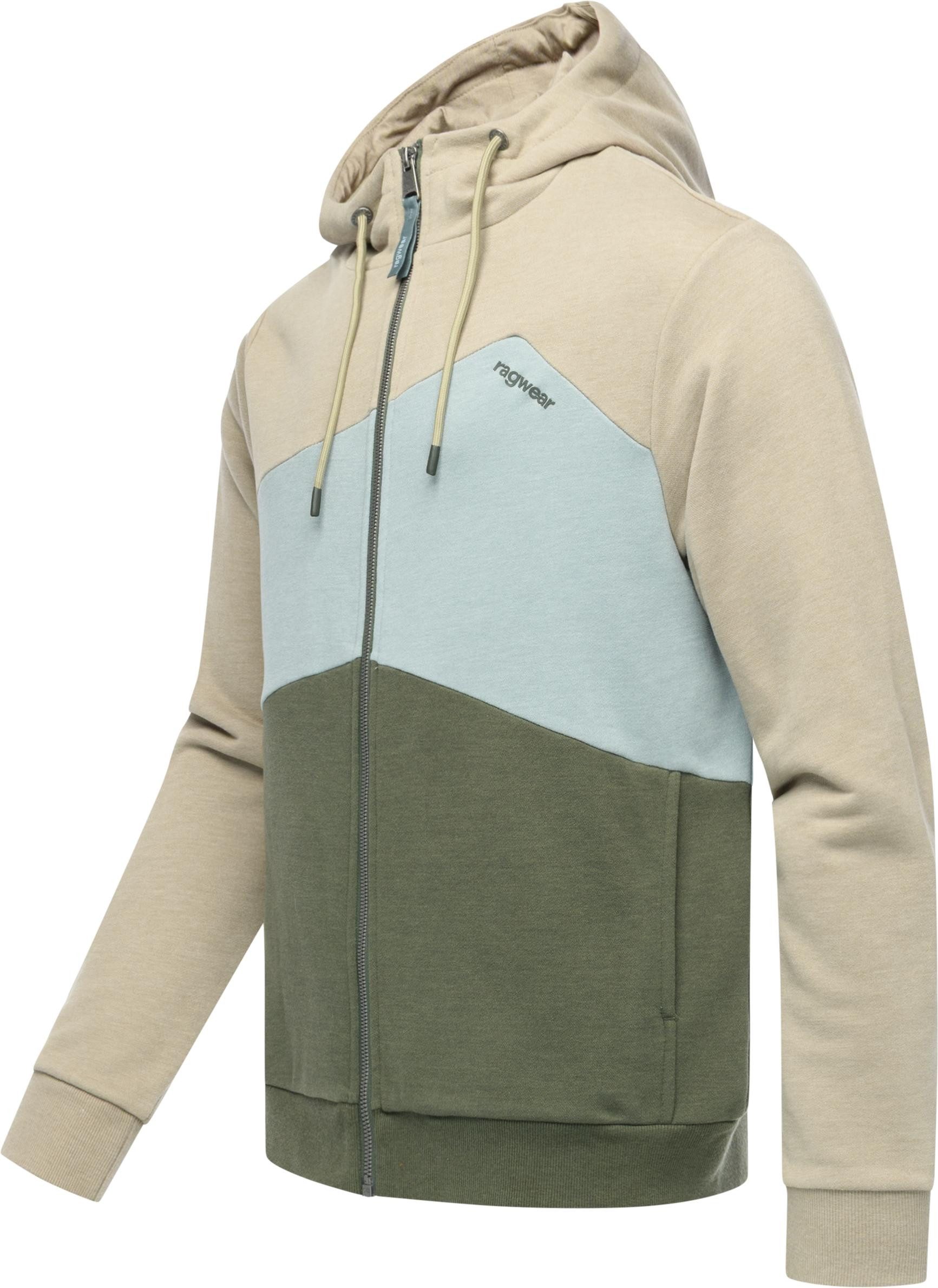 Ragwear Kapuzensweatjacke Wilso Herren Basic Sweatjacke im Colourblocking-L günstig online kaufen