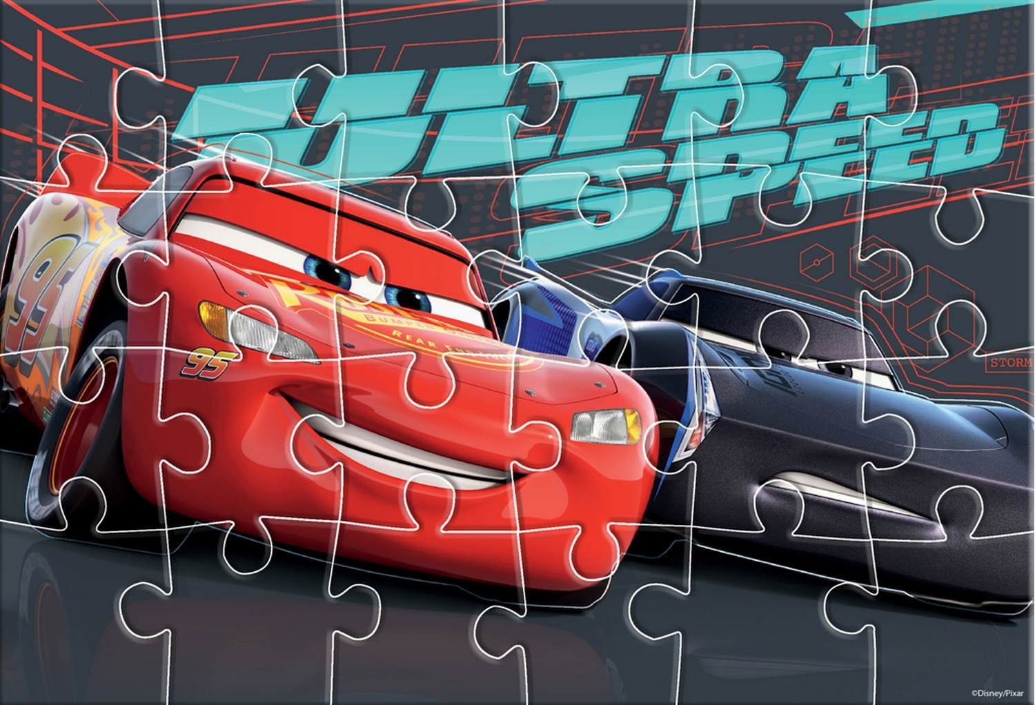 24-tlg. Cars Diakakis Puzzleteile Ausmalbilder Steckpuzzle Malpuzzle mit 41x28, 2in1
