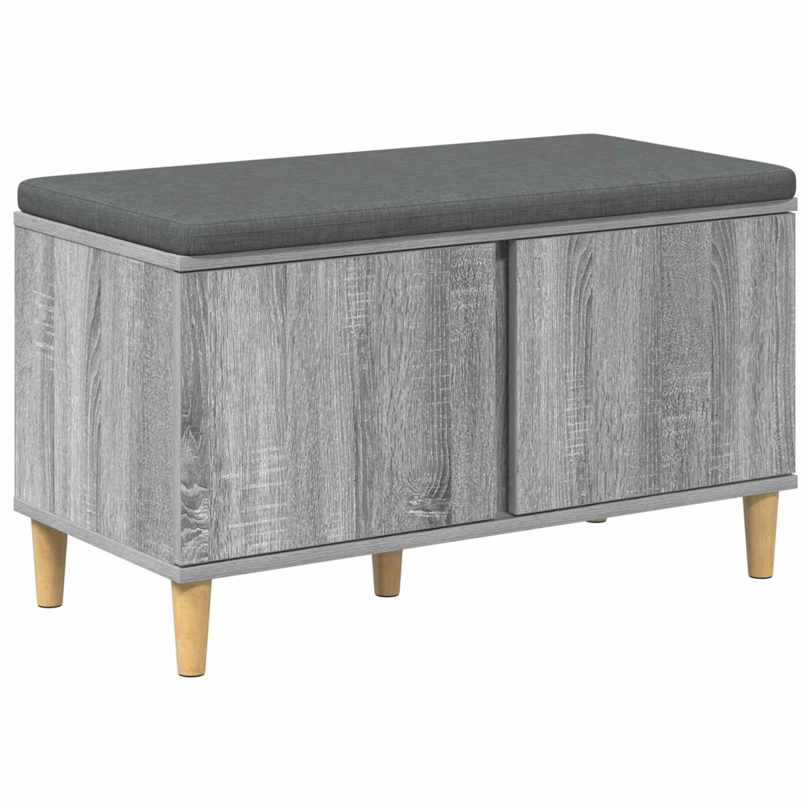vidaXL Sitzbank Flurbank mit Kissen mit Speicher Graues Sonoma 80 x 38 x 46 cm (1-St)