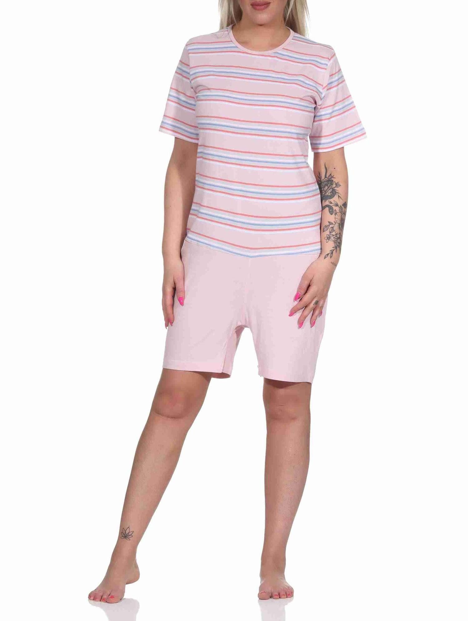 Normann Pyjama Damen Pflegeoverall kurzarm mit Reißverschluss am Rücken und am Bein