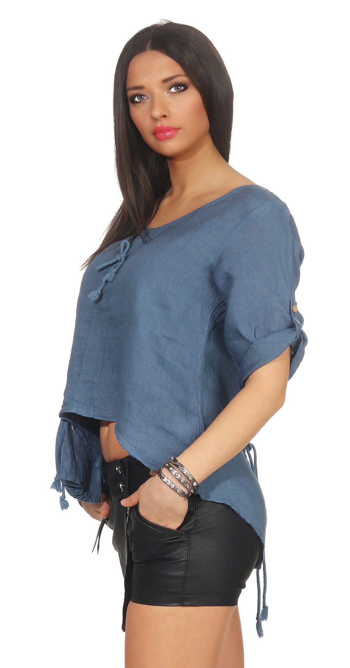 Mississhop Kurzarmshirt Damen 100 % Leinen günstig online kaufen