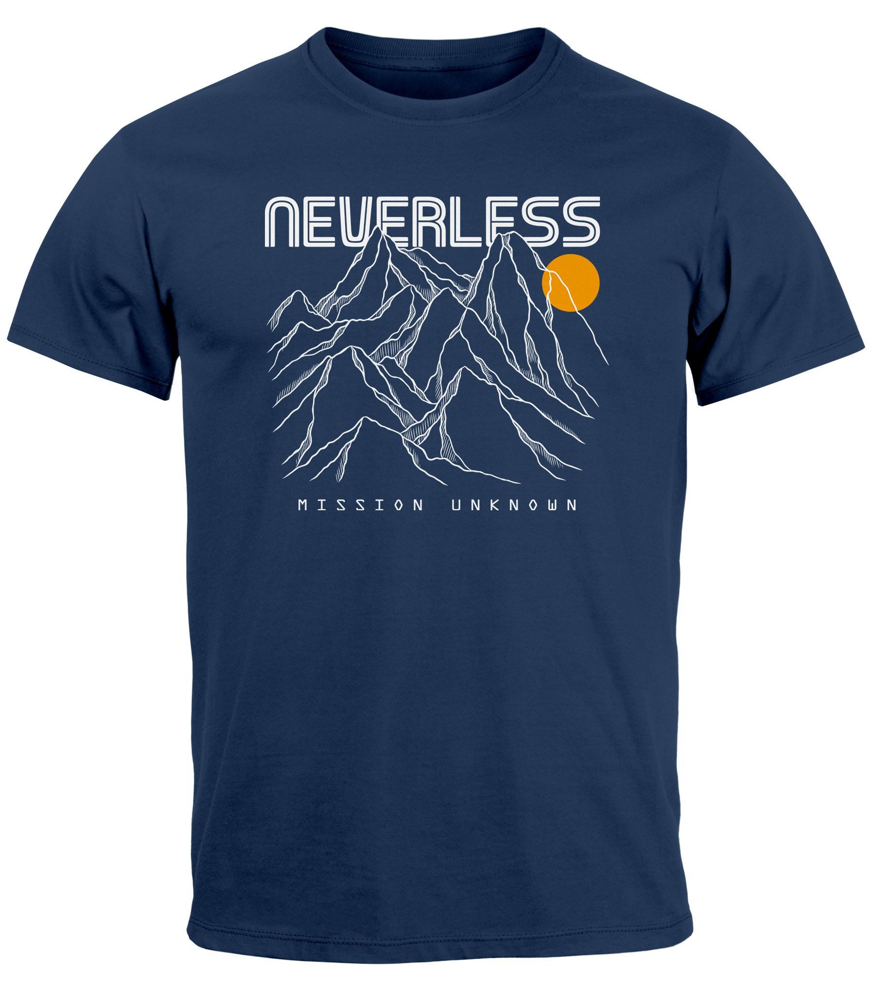 Neverless Print-Shirt Herren T-Shirt Frontprint Gebirge günstig online kaufen