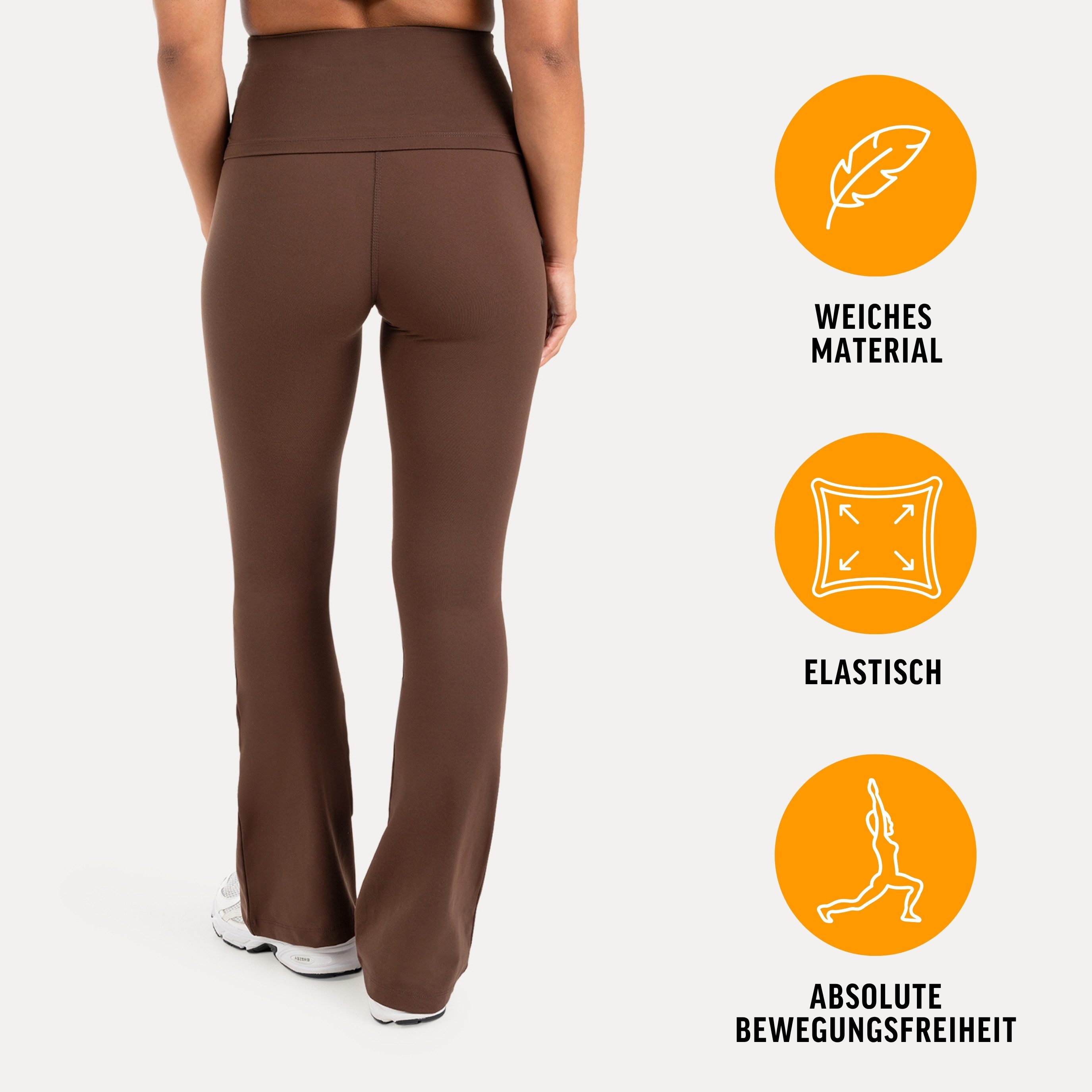 Smilodox Leggings Florea Damen, Schlaghose, Soft Touch & Stretch, für Gym & Alltag Flared Fit, Soft Touch, Blickdicht, Komfortbund – Bild 2 von 5