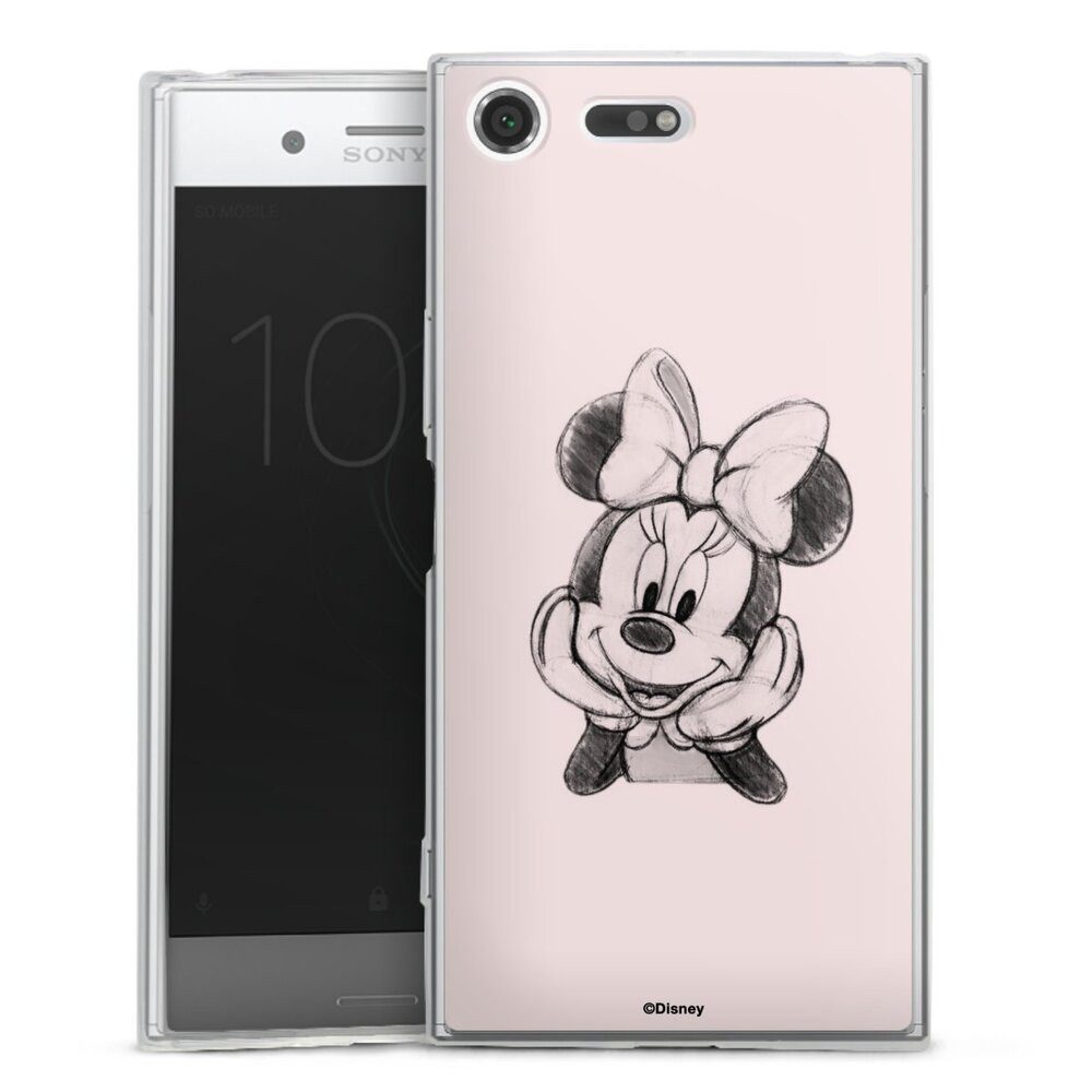 DeinDesign Handyhülle Minnie Mouse Offizielles Lizenzprodukt Disney Minnie Posing Sitting, Sony Xperia XZ Premium Slim Case Silikon Hülle Ultra Dünn Schutzhülle