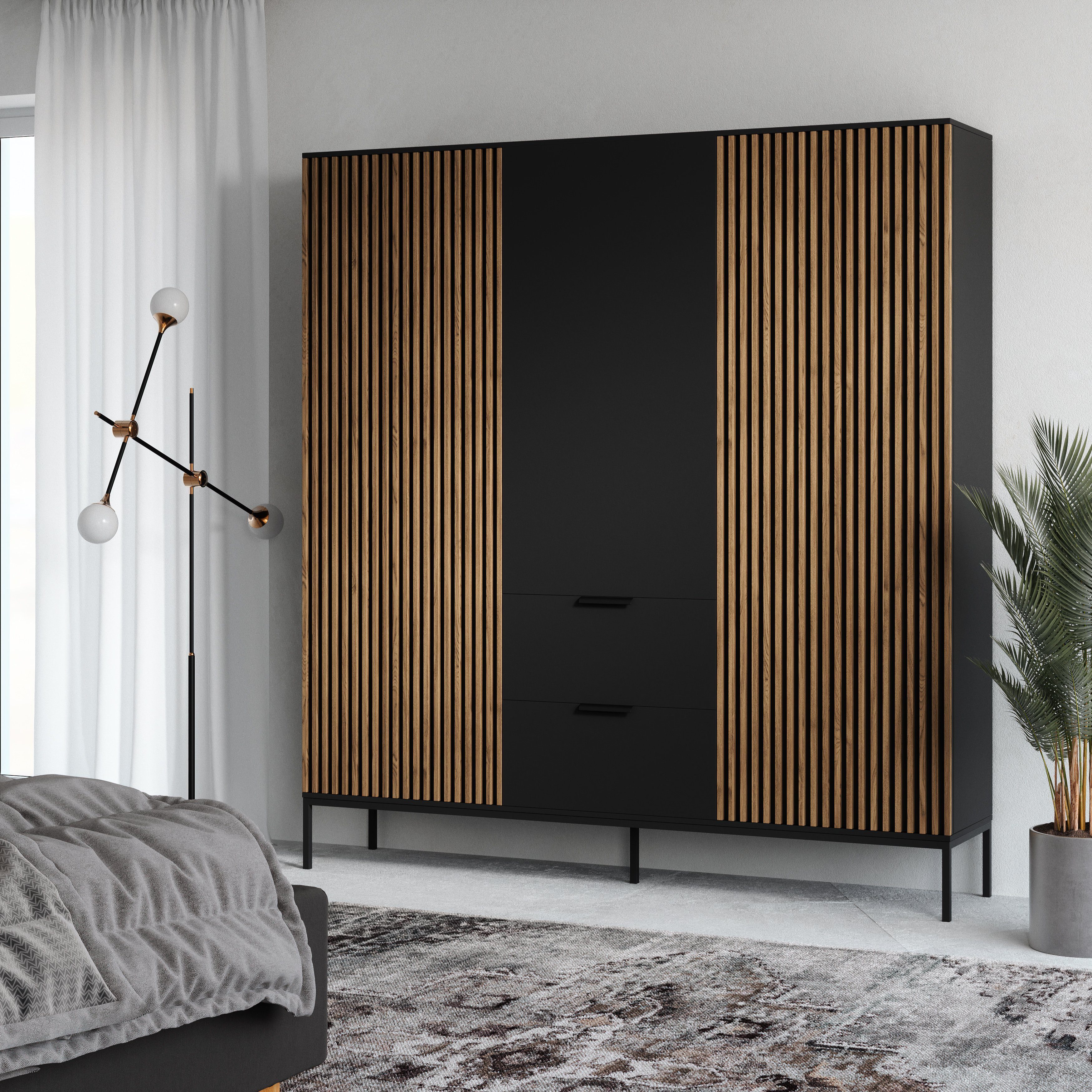 MOEBLO Drehtürenschrank Schrank Meteor 185 (Kleiderschrank günstig online kaufen