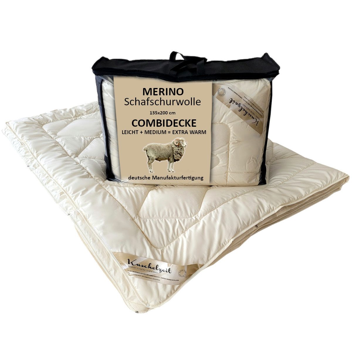 Meivita Naturhaarbettdecke Merino Vierjahreszeitendecke Combi Decke 4-Jahre günstig online kaufen