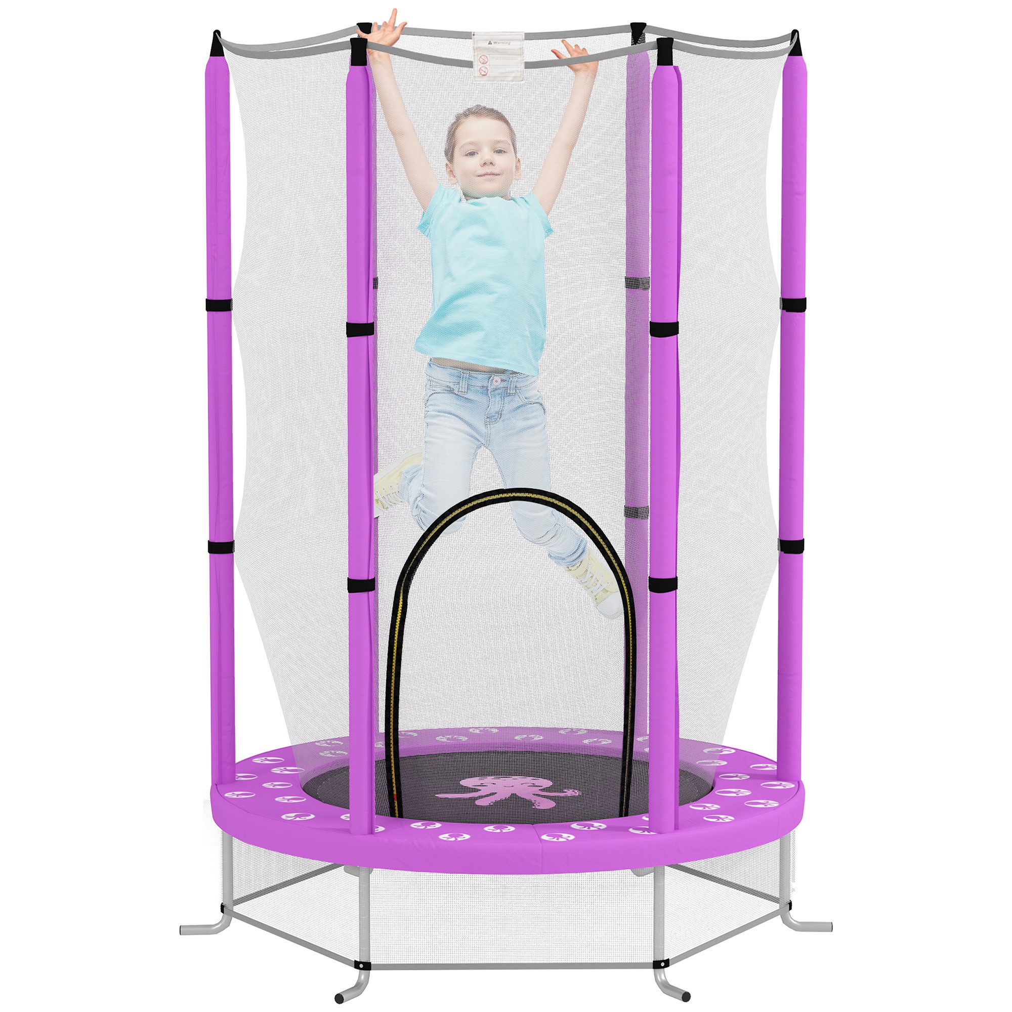 AIYAPLAY Kindertrampolin mit Sicherheitsnetz Randabdeckung Gummiseil, günstig online kaufen