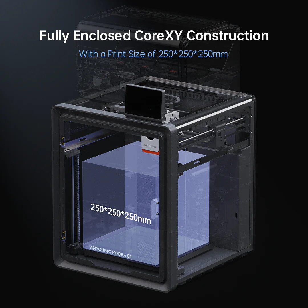 Anycubic Kobra S1 Speedy 3D Printer Core XY Stable Structure Max Speed 600mm/s High Precision Ultra-Quiet 3D Printer