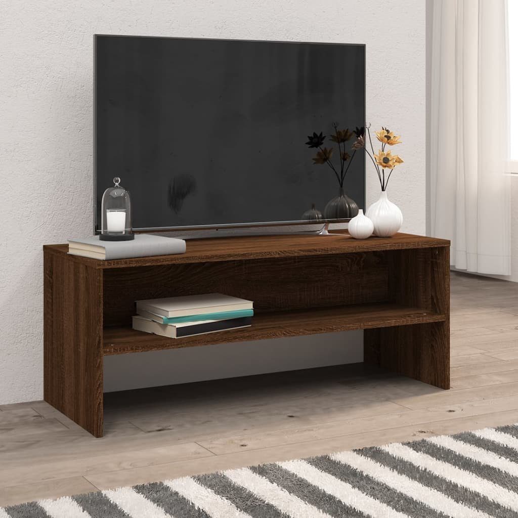 furnicato TV-Schrank Braun Eichen-Optik 100x40x40 cm Holzwerkstoff