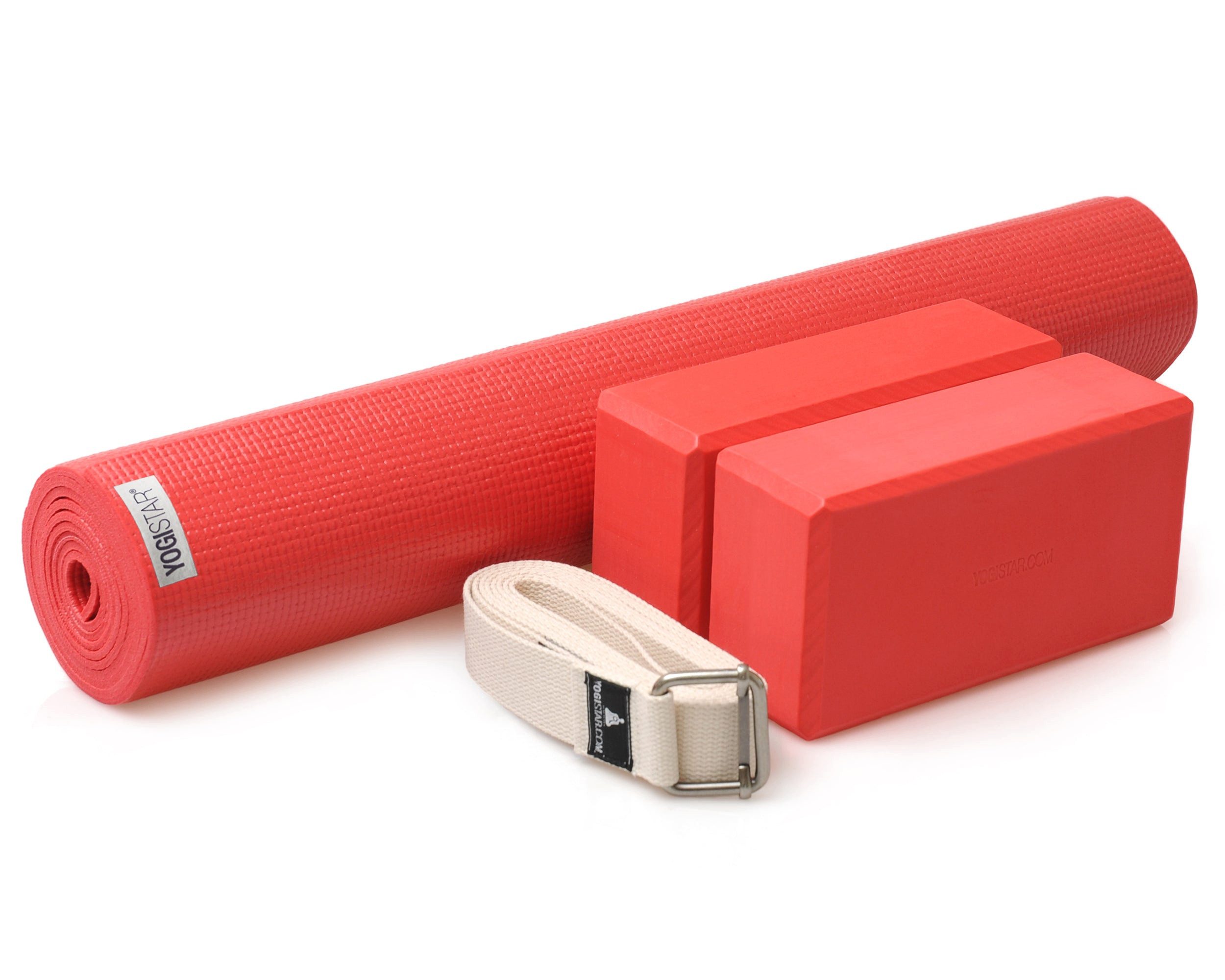 Yogistar Yogamatte Yoga-Set kick it - two (Yogamatte + 2x Yogablock + Yogagurt) (Yogamatte, Yogablock, Yogagurt, 4-St., Yogamatte, Yogablock, Yogagurt), Yoga-Set: Matte, 2 Blöcke, Gurt – ideal für Einsteiger & Profis