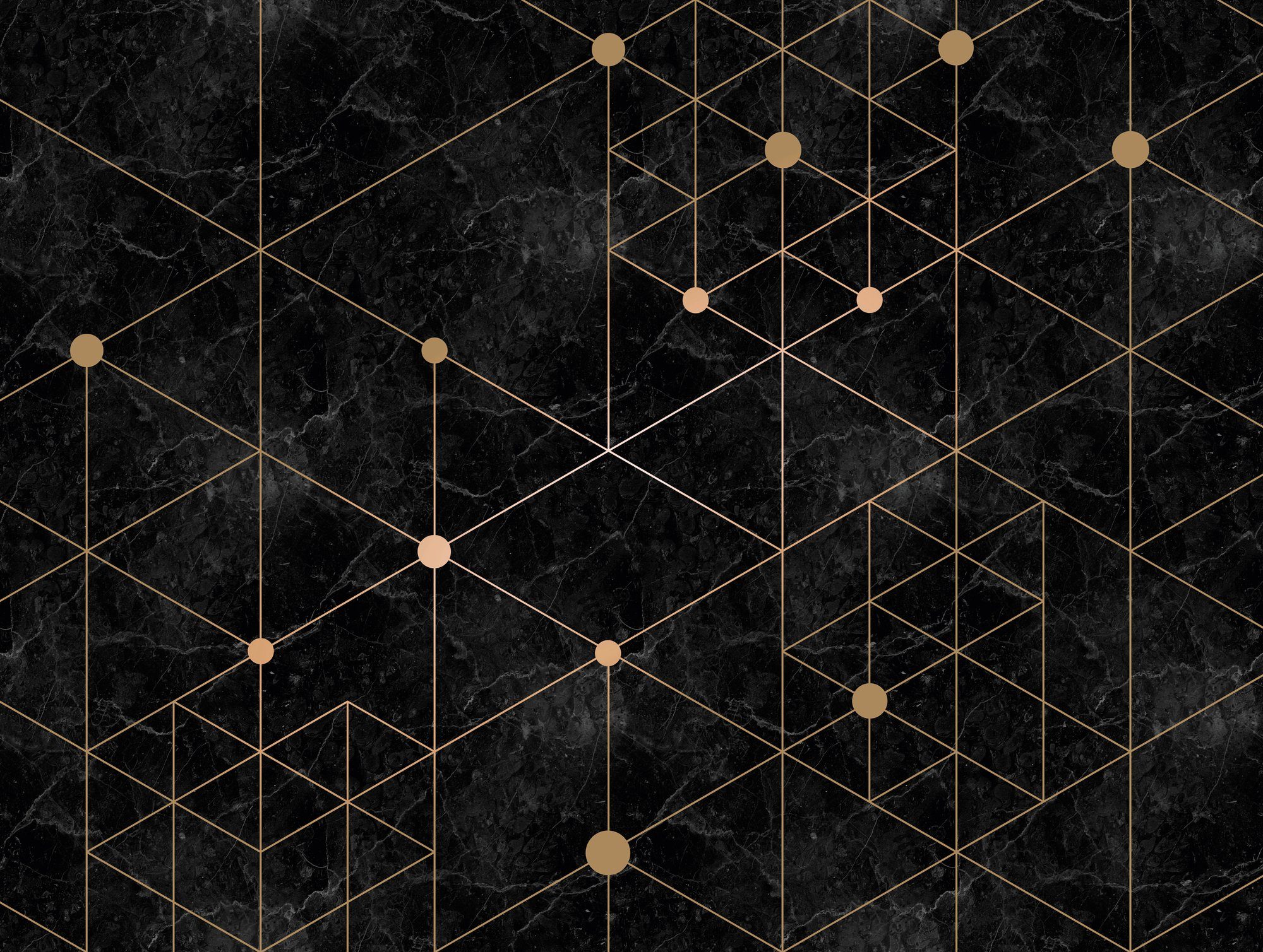 living walls Fototapete Livingwalls The Wall, Geometrische Tapete, gold, schwarz 382601
