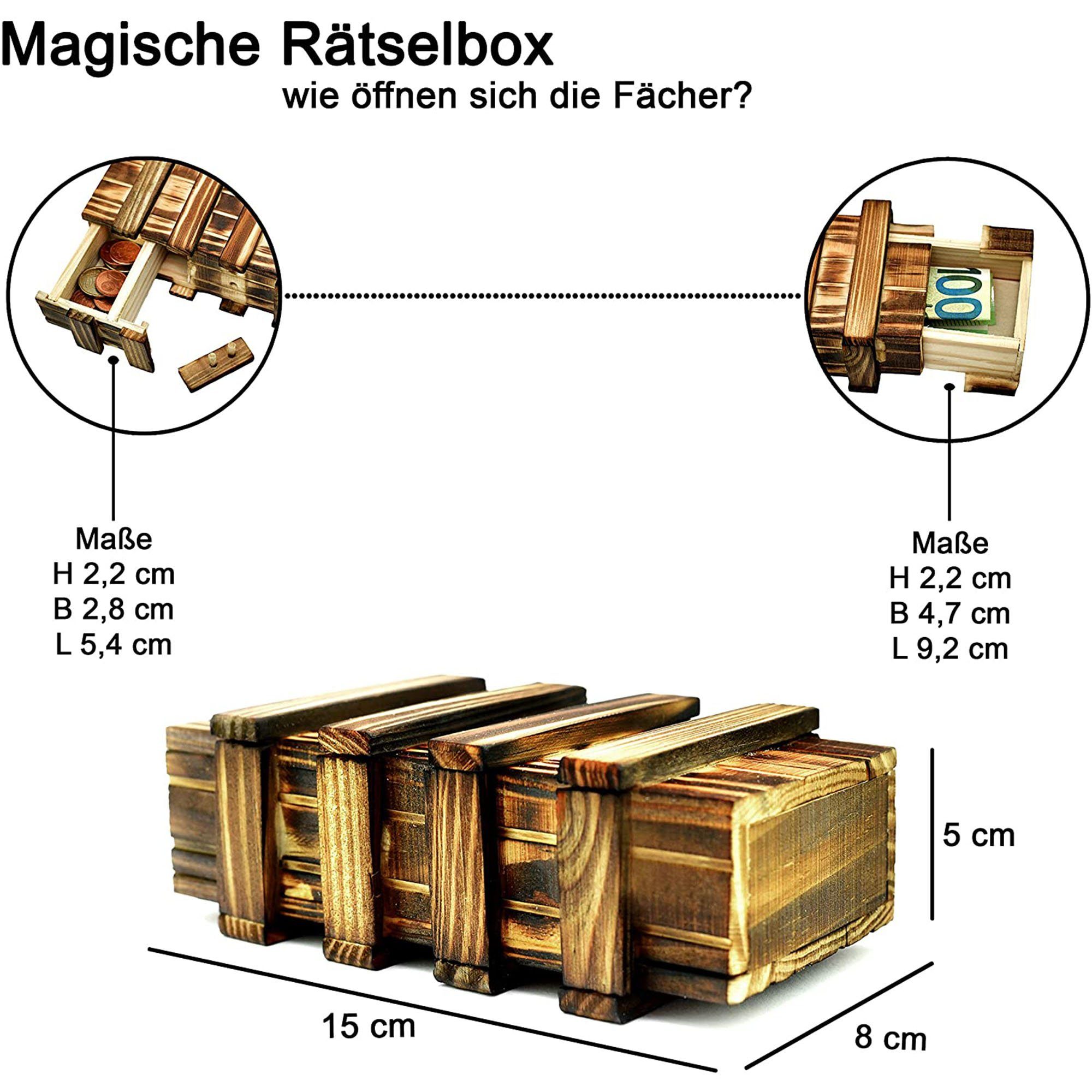 store HD Geschenkbox Magische Rätselbox - Geschenkbox aus Holz mit zwei Geheimfächern