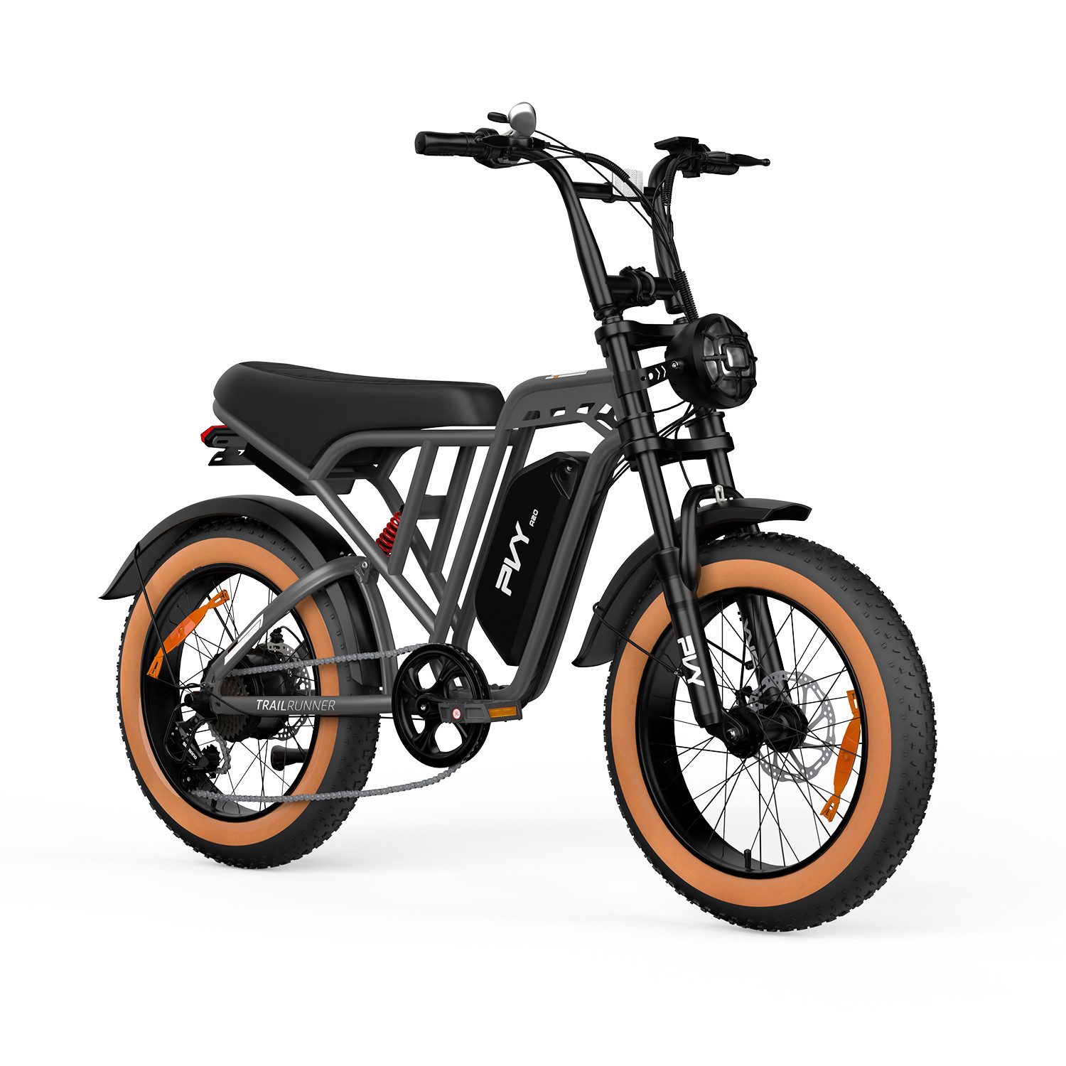 Vankel E-Bike Mountainbike Fat E-Bikes E-Fahrrad Damen u. Herren 960 WH Pedelec Max.120 km E-MBT, Kettenschaltung, Heckmotor, 960 Wh, (Beleuchtungsset mit Batterieladegerät, Batterieschlüssel, Werkzeug), 20×4.0 All-Terrain Elektrofahrrad mit Shimano 7-Gang