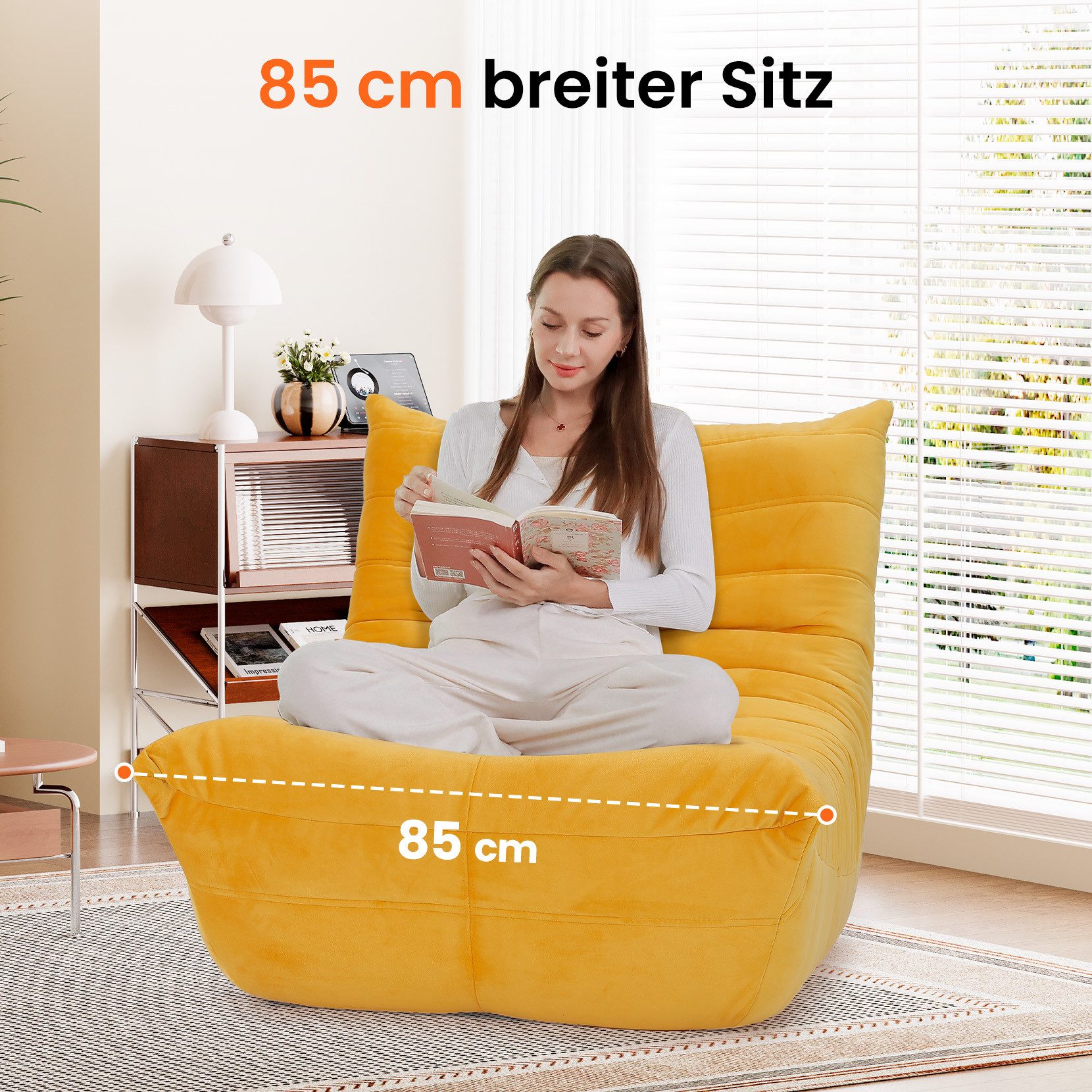 OUNUO Sofa Lounge-Sofa mit Memory-Schaum für kleine Räume