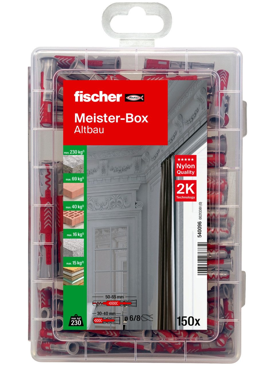 Schrauben- und Dübel-Set Fischer Meister-Box DuoPower - 150 Stück
