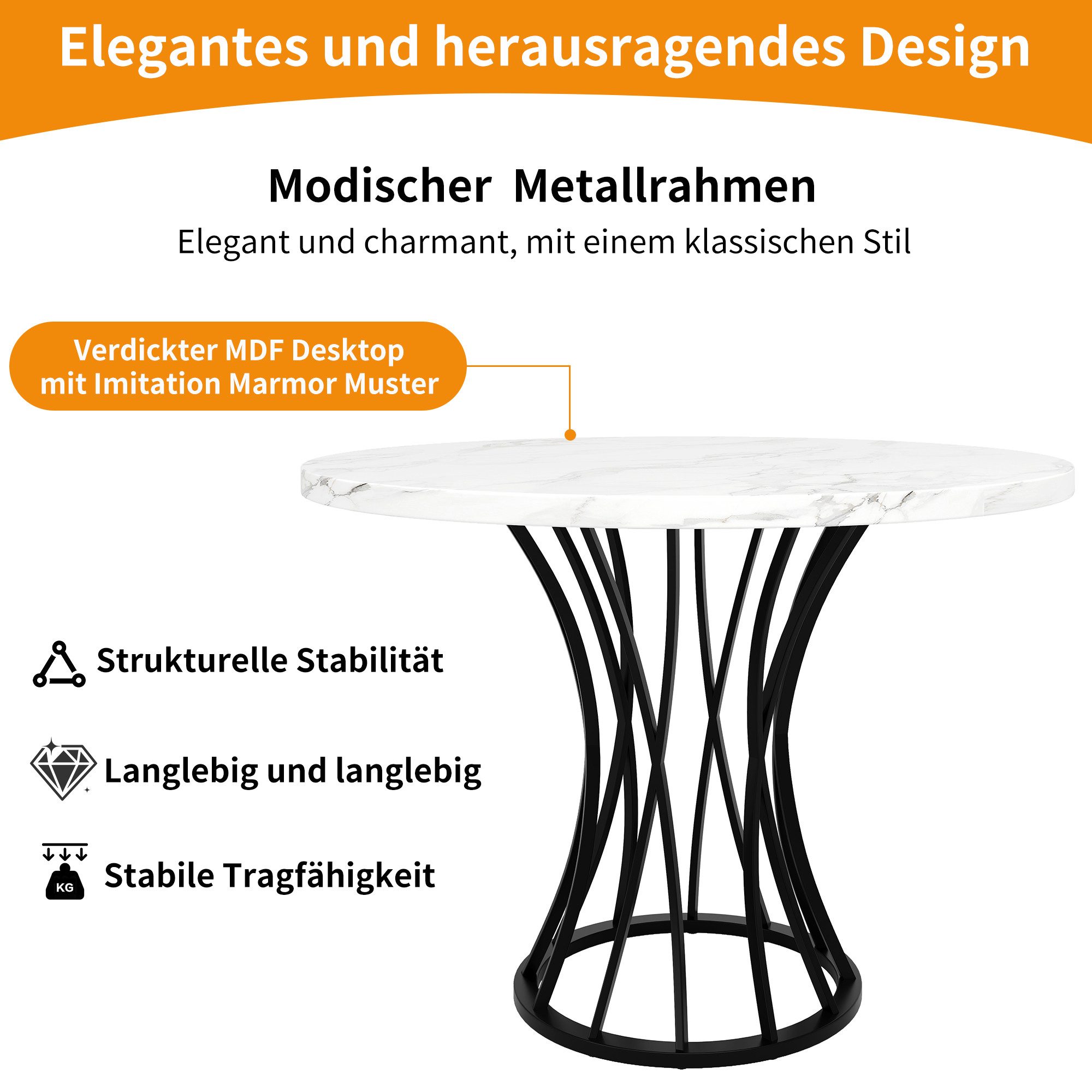 MC Star Esstisch Runder Esstisch, leichter und luxuriöser runder Tisch für günstig online kaufen