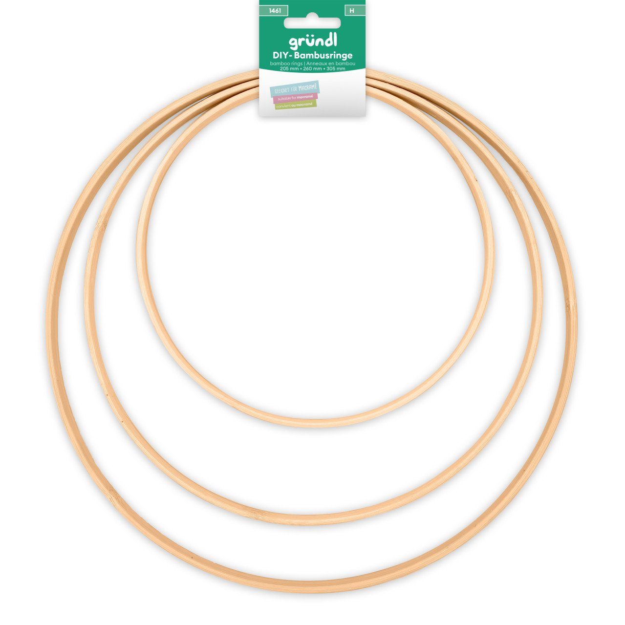 Gründl Bastelnaturmaterial Gründl DIY Bambus-Ringe 205 mm 260 mm 305 mm