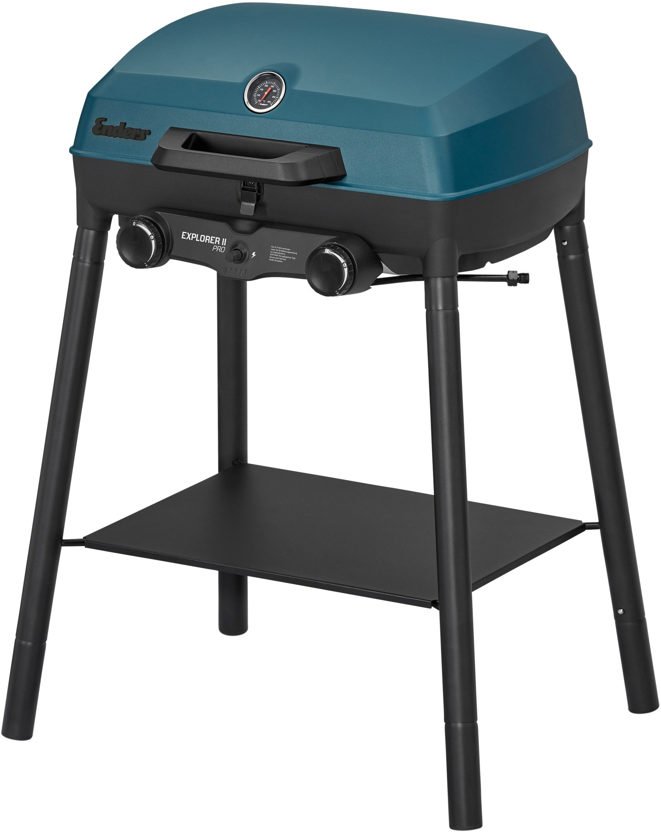 Enders® Gasgrill Campinggrill Explorer II PRO, robustes Gehäuse und Garhaube aus langlebigem und leichtem Aluguss