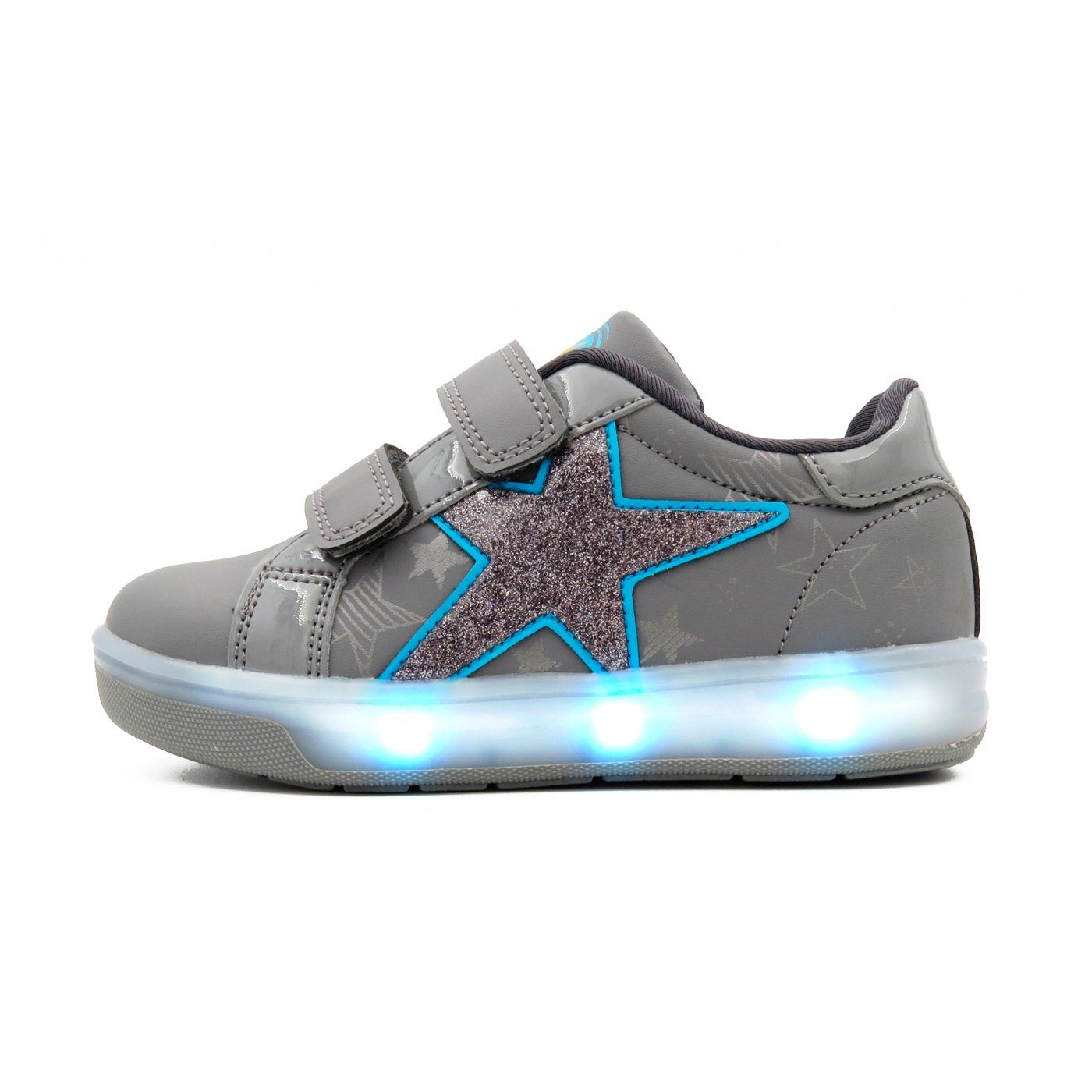 BREEZY LIGHT Breezy Sneaker 2196101 LED Leuchtsohle Schuhe Atumgsaktiv Sneaker atmungsaktive Material, LED Leuchtsohle, mit Klettverschluss