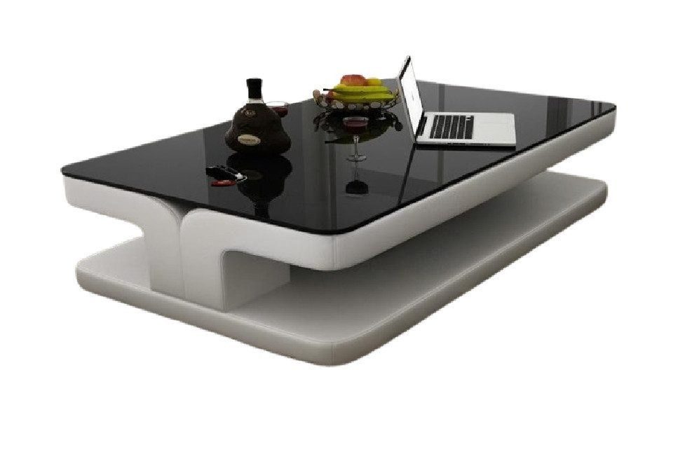 JVmoebel Couchtisch Designer Tisch aus Leder und Glas mit Polsterung (Couchtisch Modell " SB 775), Made in Europa