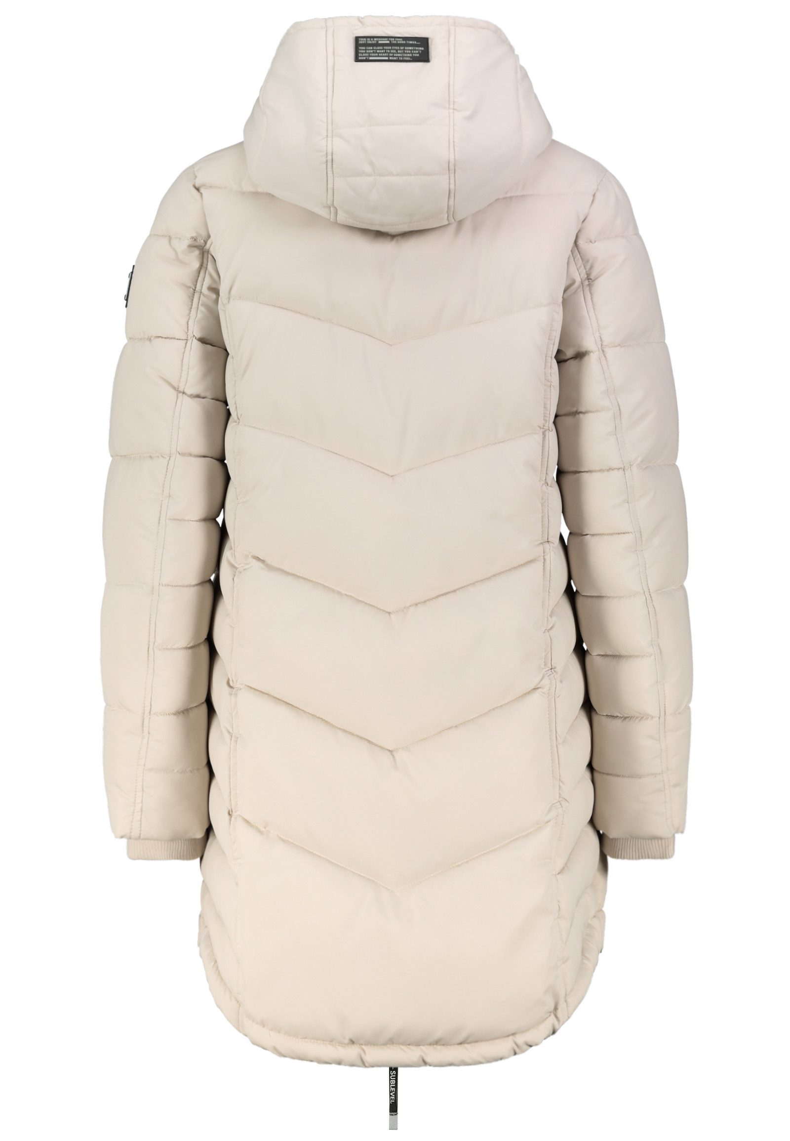 SUBLEVEL Steppjacke Damen Mantel mit Kapuze lange Winter Jacke Parka Stehkragen, Kapuze, flauschig, kuschelig, warm, Outdoor, Mantel