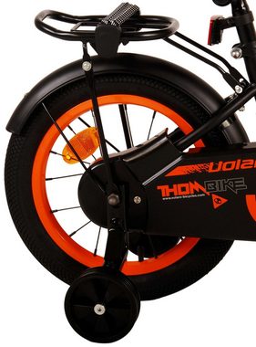 Volare Kinderfahrrad Kinderfahrrad Thombike für Jungen 14 Zoll Kinderrad in Schwarz Orange