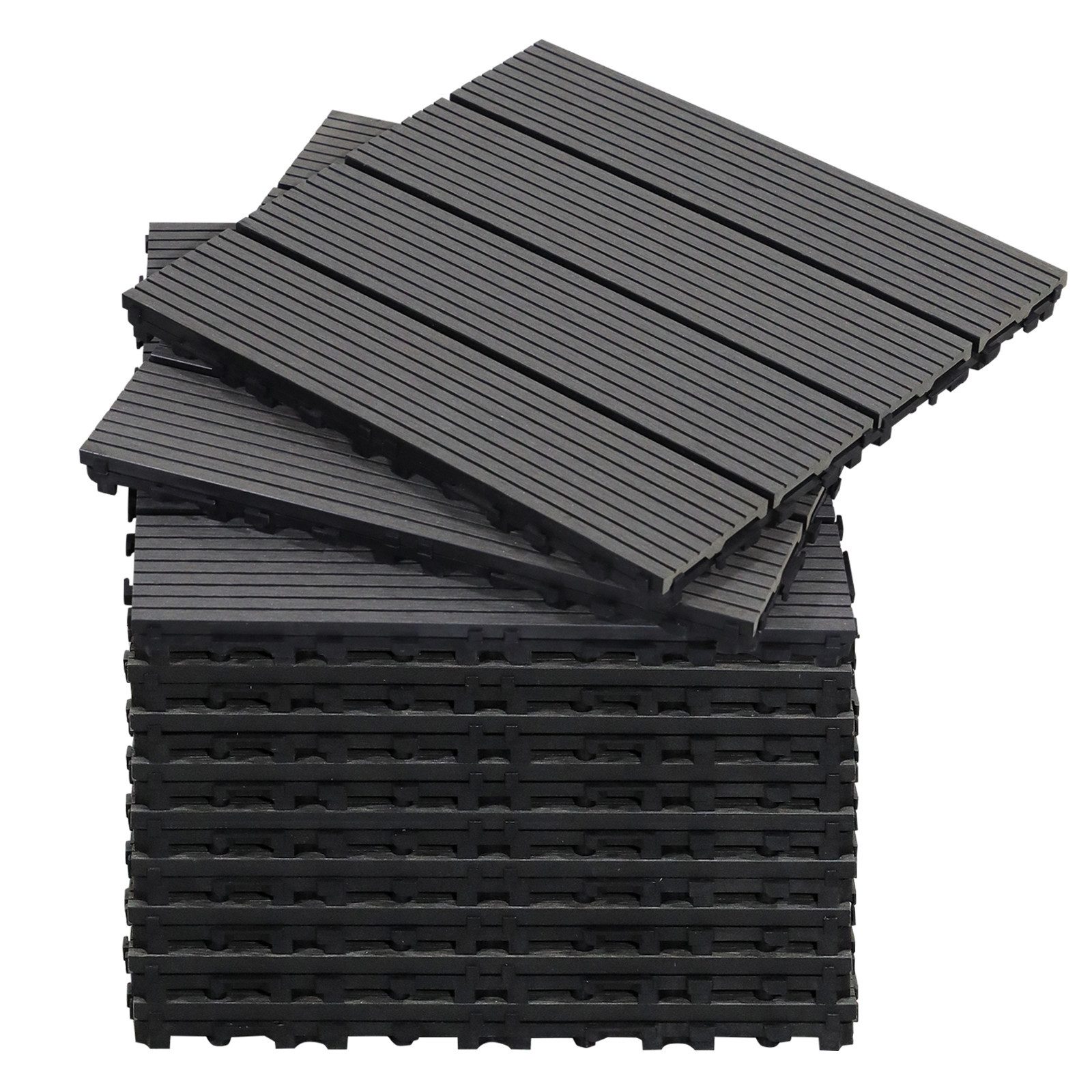 CCLIFE Terrassendielen CCLIFE WPC Terrassendielen, Balkon Boden, 30x30 cm, (11-St)