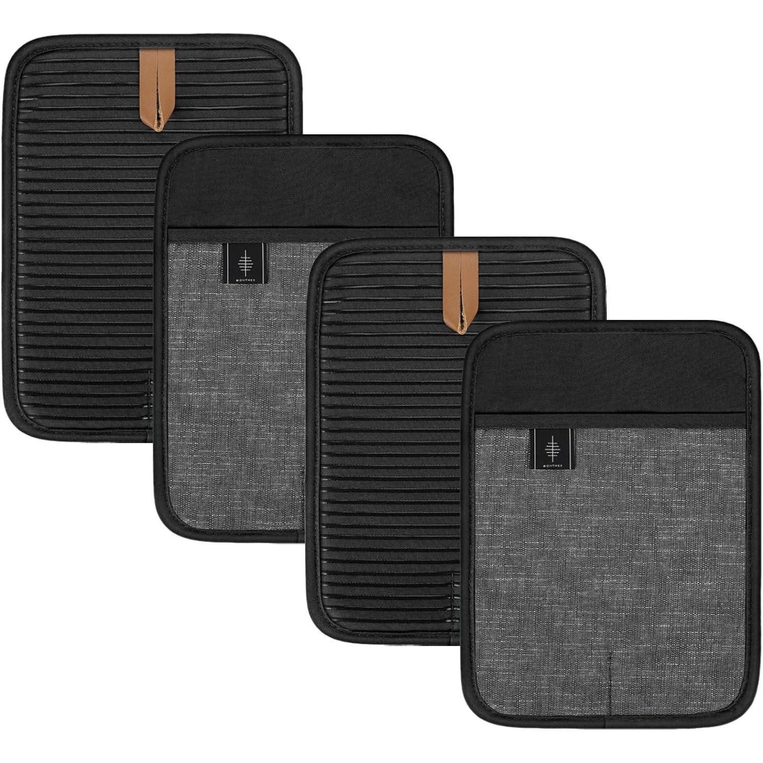 LuxusKollektion Topflappen Topflappen Baumwolle Hitzebeständige 4er Set Anti-rutsch