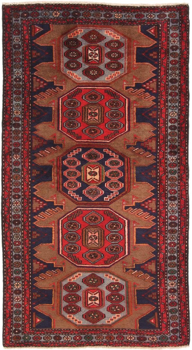 Orientteppich Hamadan 107x195 Handgeknüpfter Orientteppich / Perserteppich Läufer, Nain Trading, rechteckig, Höhe: 8 mm